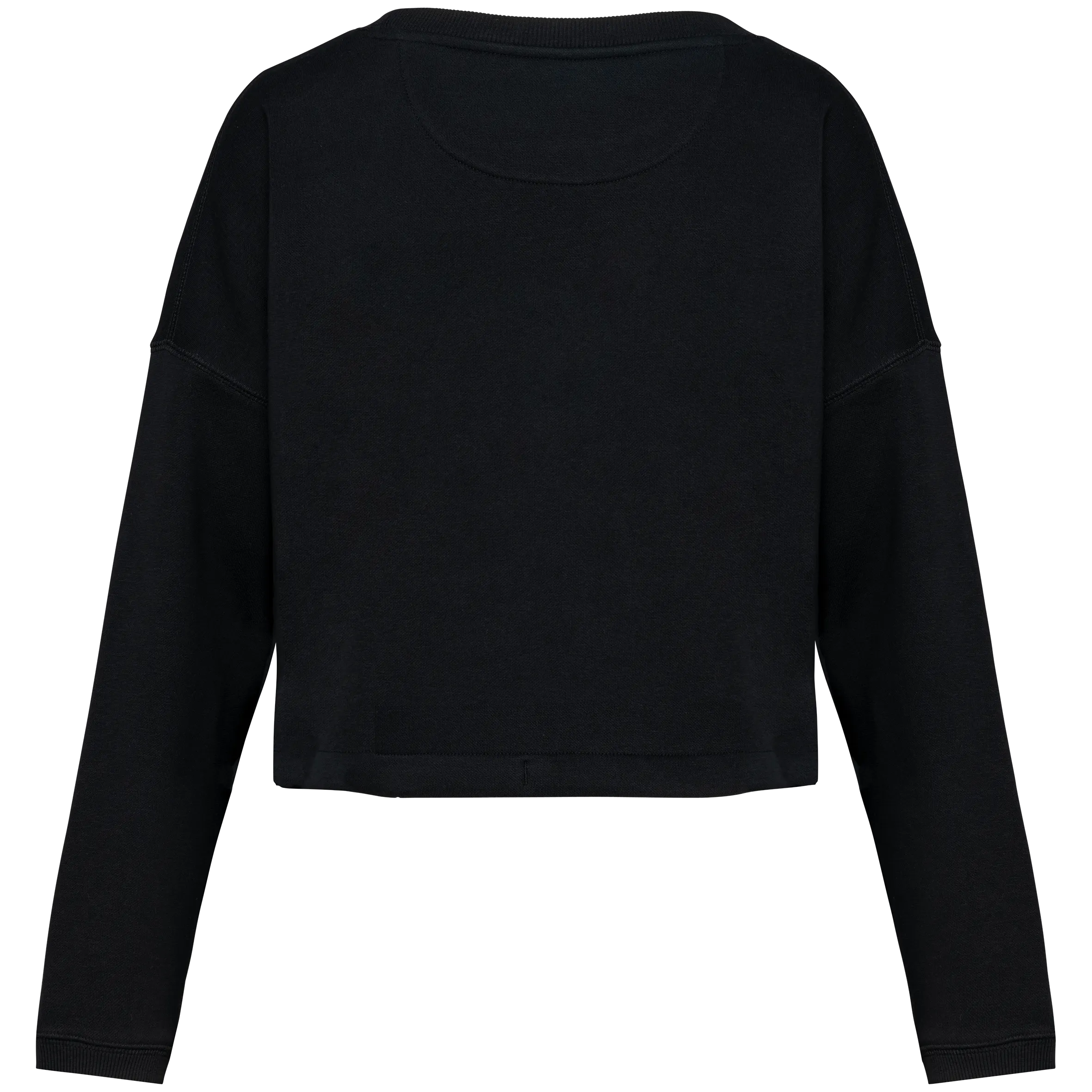 Sudadera ecorresponsable de cuello redondo oversize crop mujer