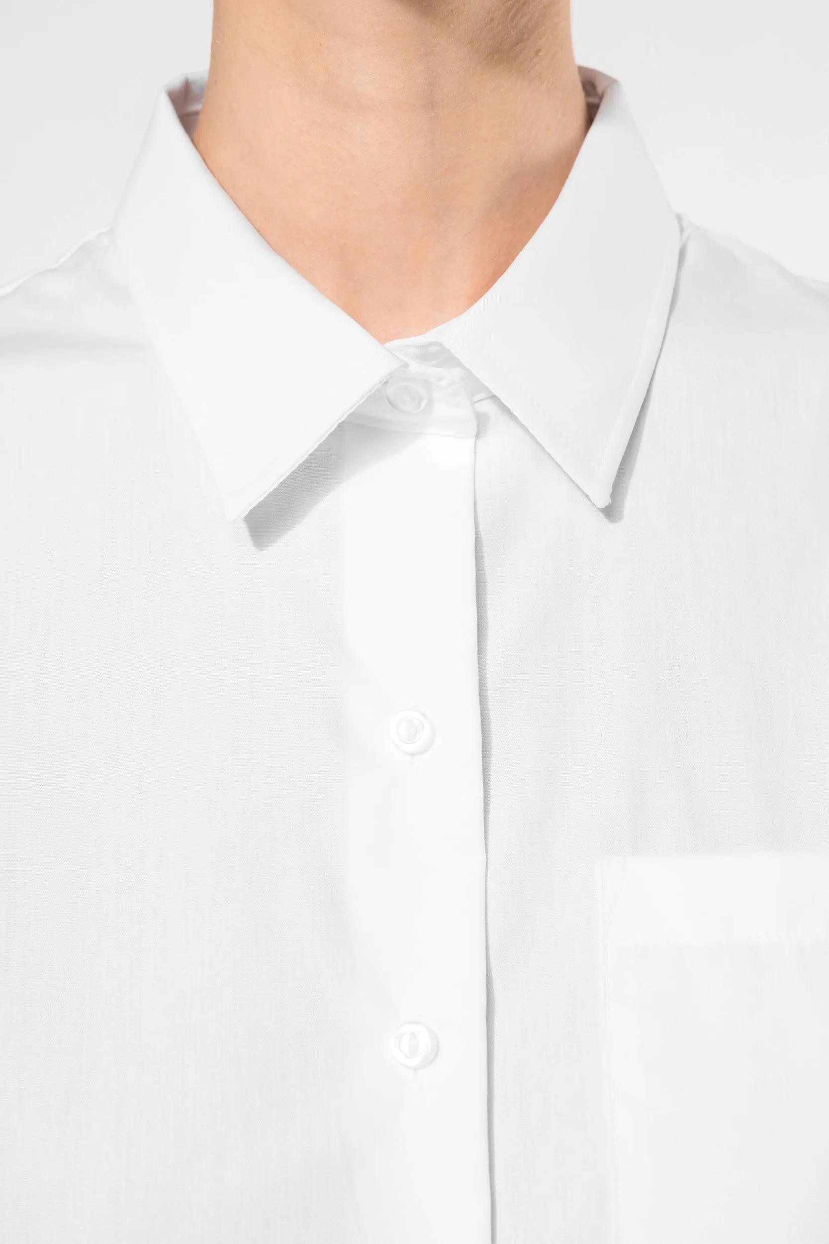 Camisa popelina manga larga mujer