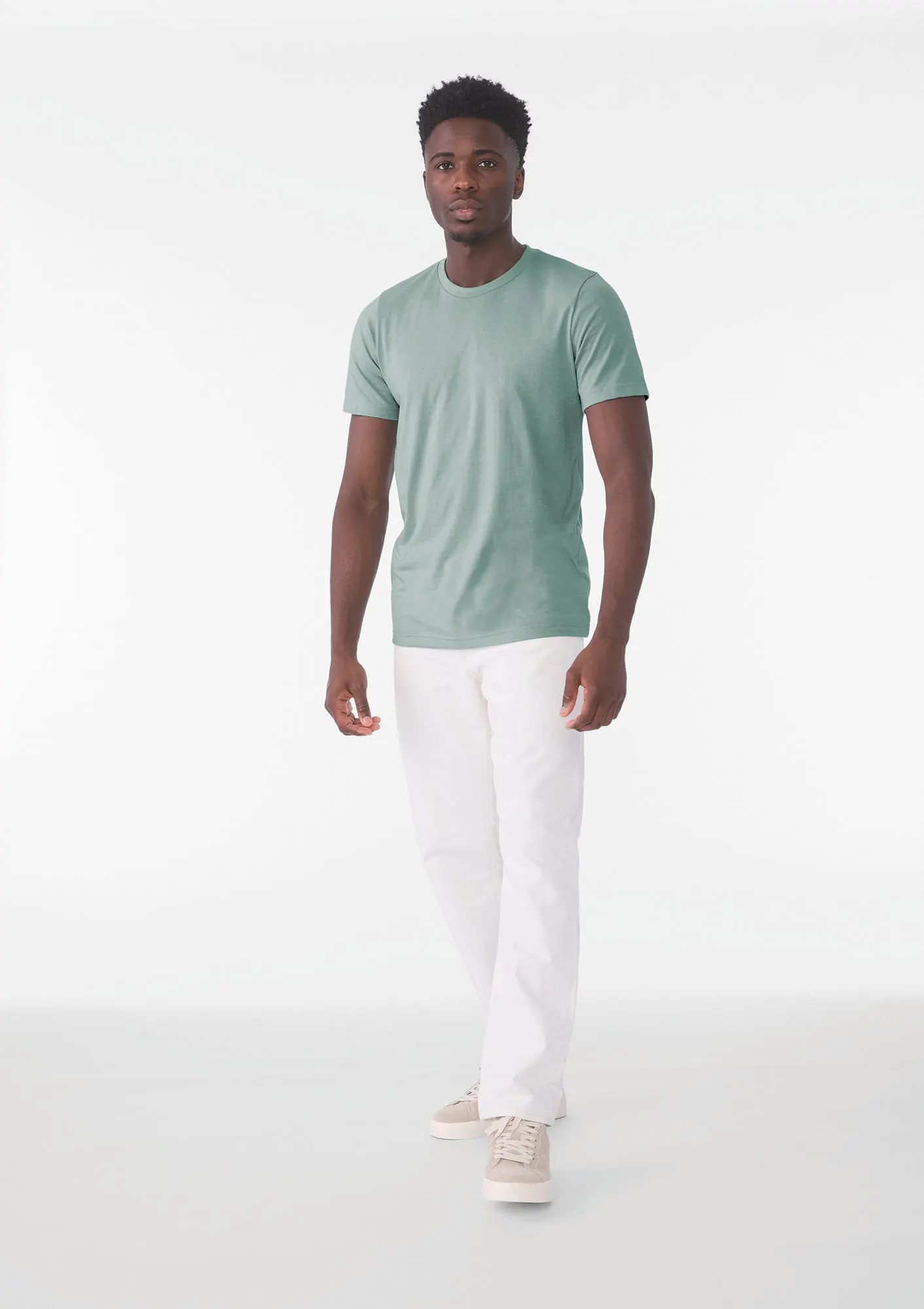 Camiseta cuello redondo hombre Heather