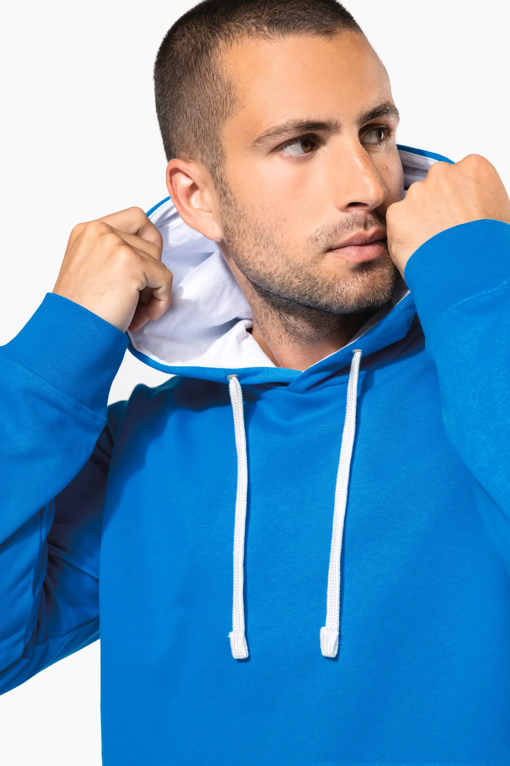 Sudadera capucha contrastada hombre