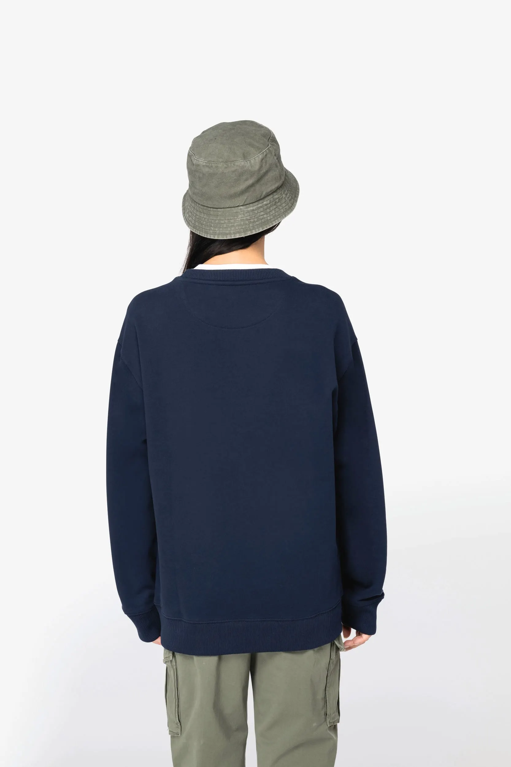 Sudadera ecorresponsable cuello redondo y hombros caídos French Terry unisex