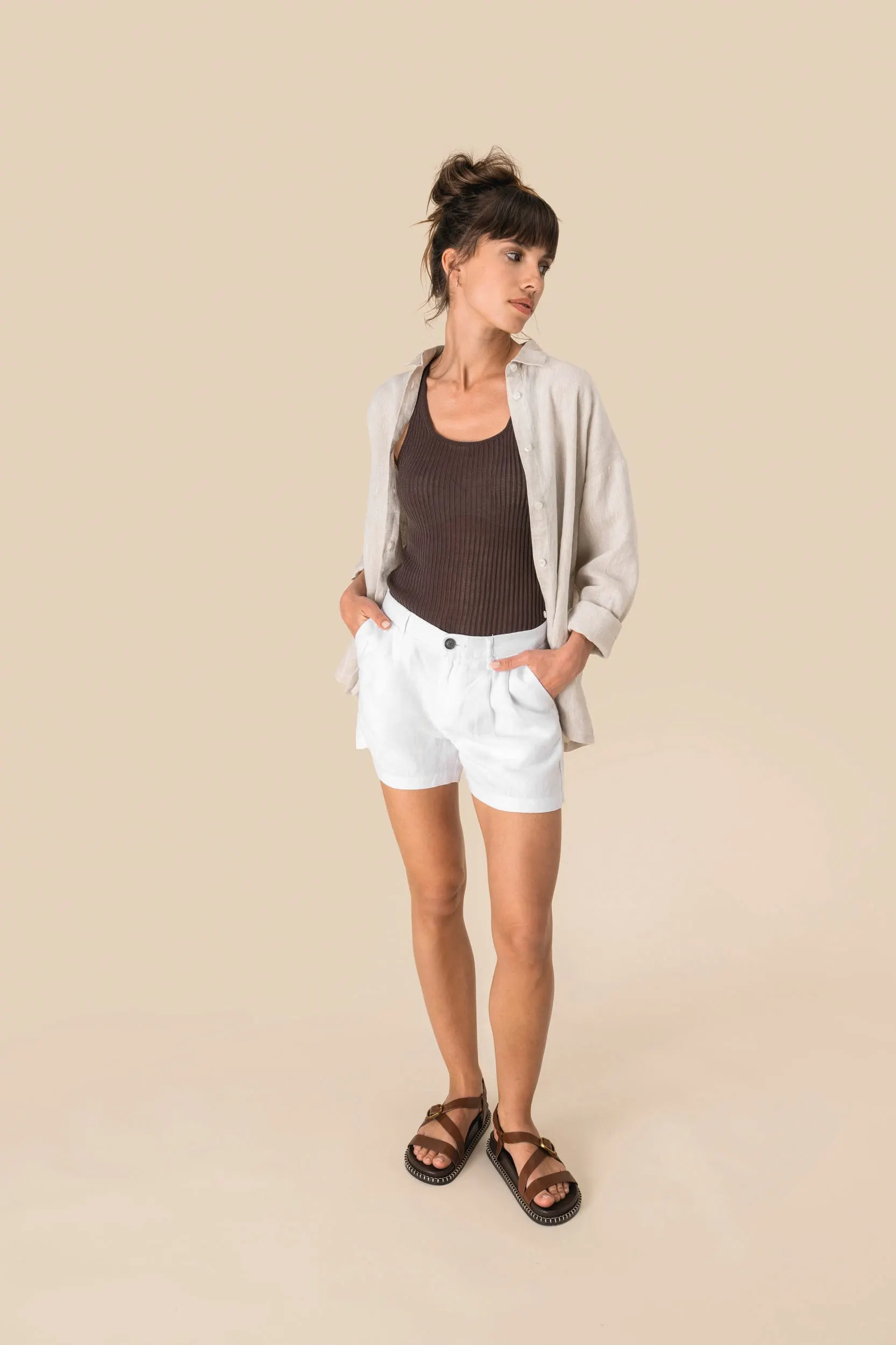Short de lino mujer