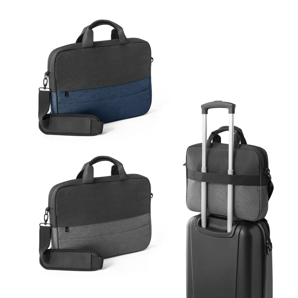 GENOA. Bolso acolchado para portátil de 15" en poliéster reciclado de alta densidad 600D