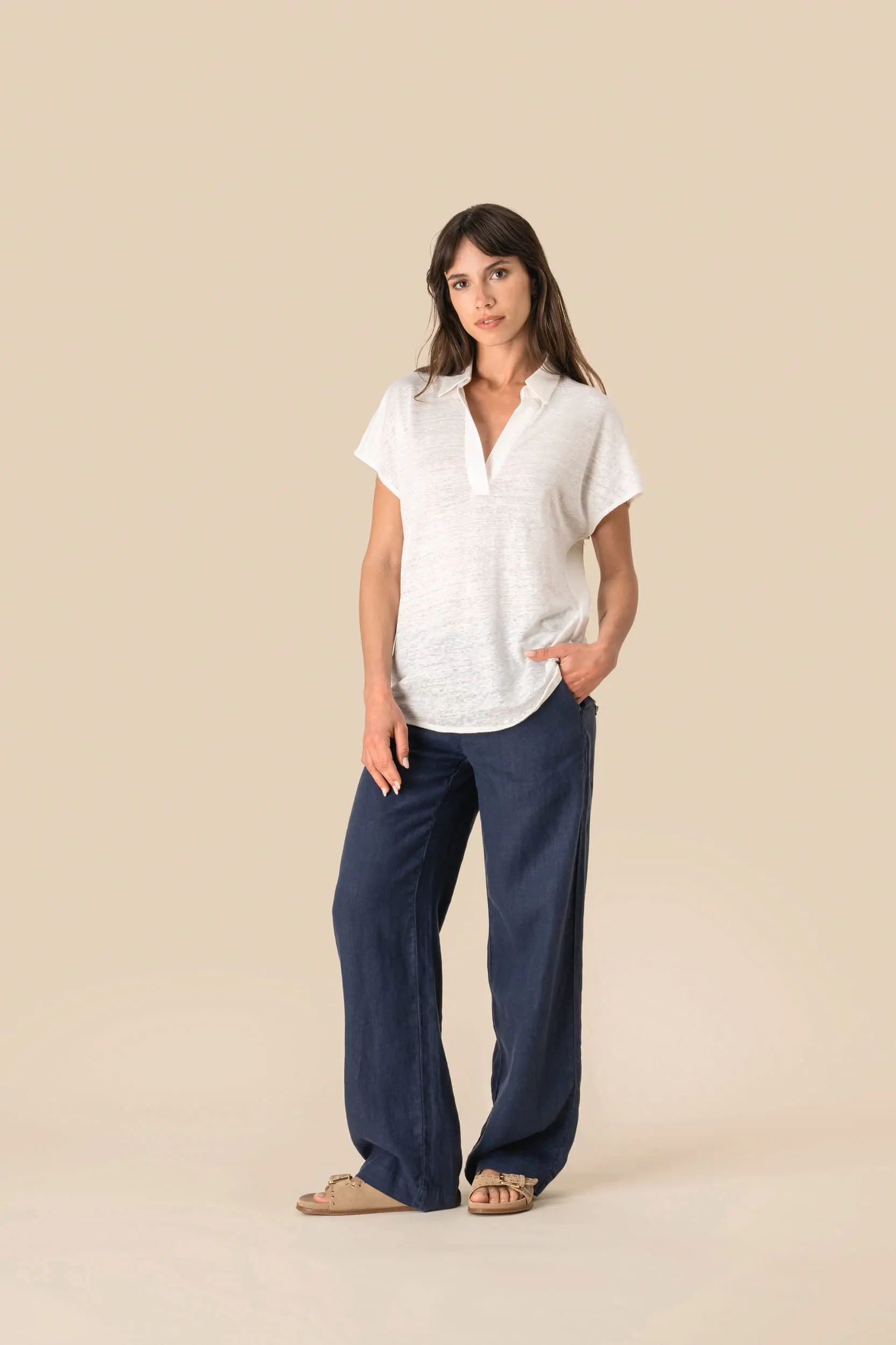 Polo de lino mujer