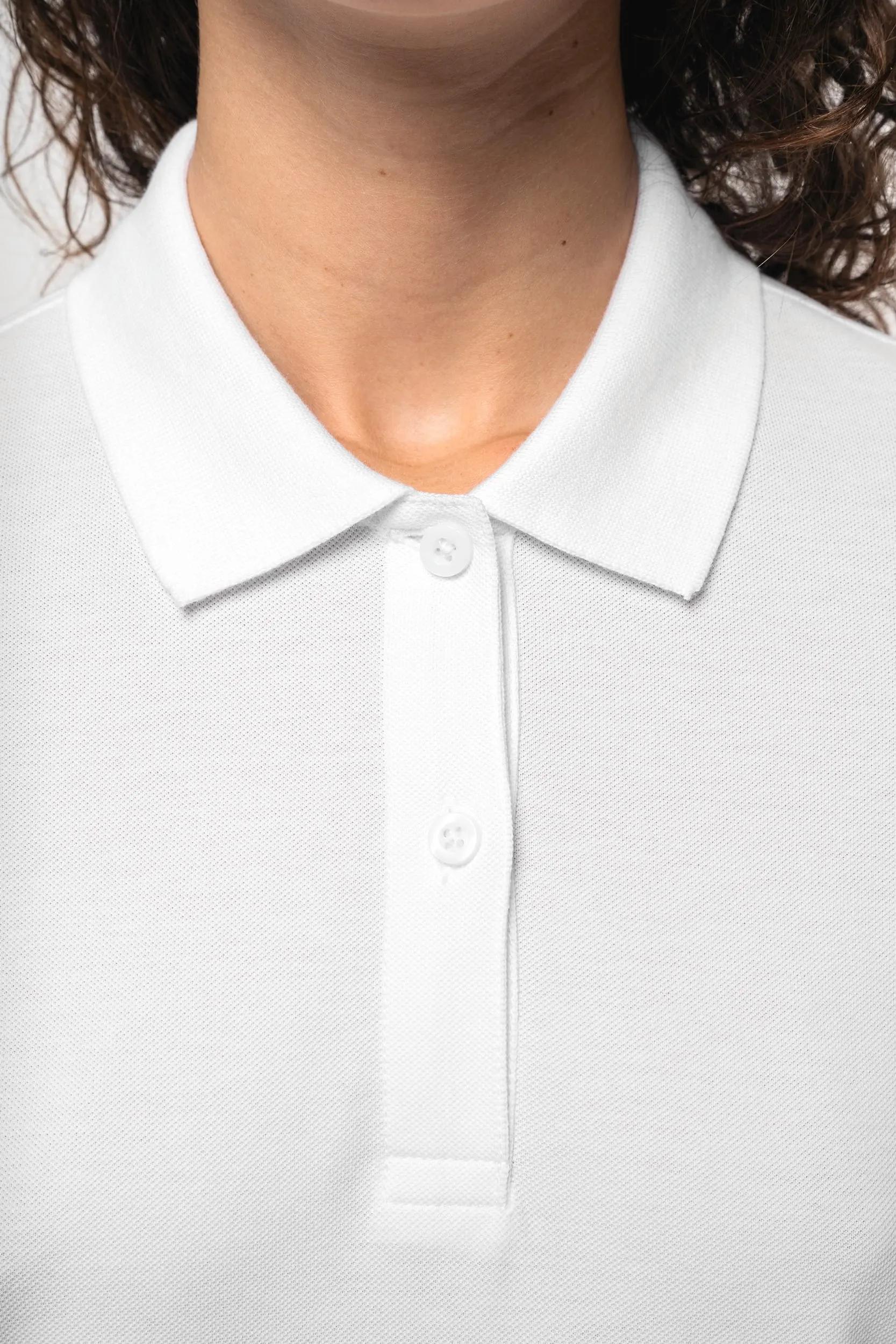 Polo de punto piqué manga larga Bio180 mujer
