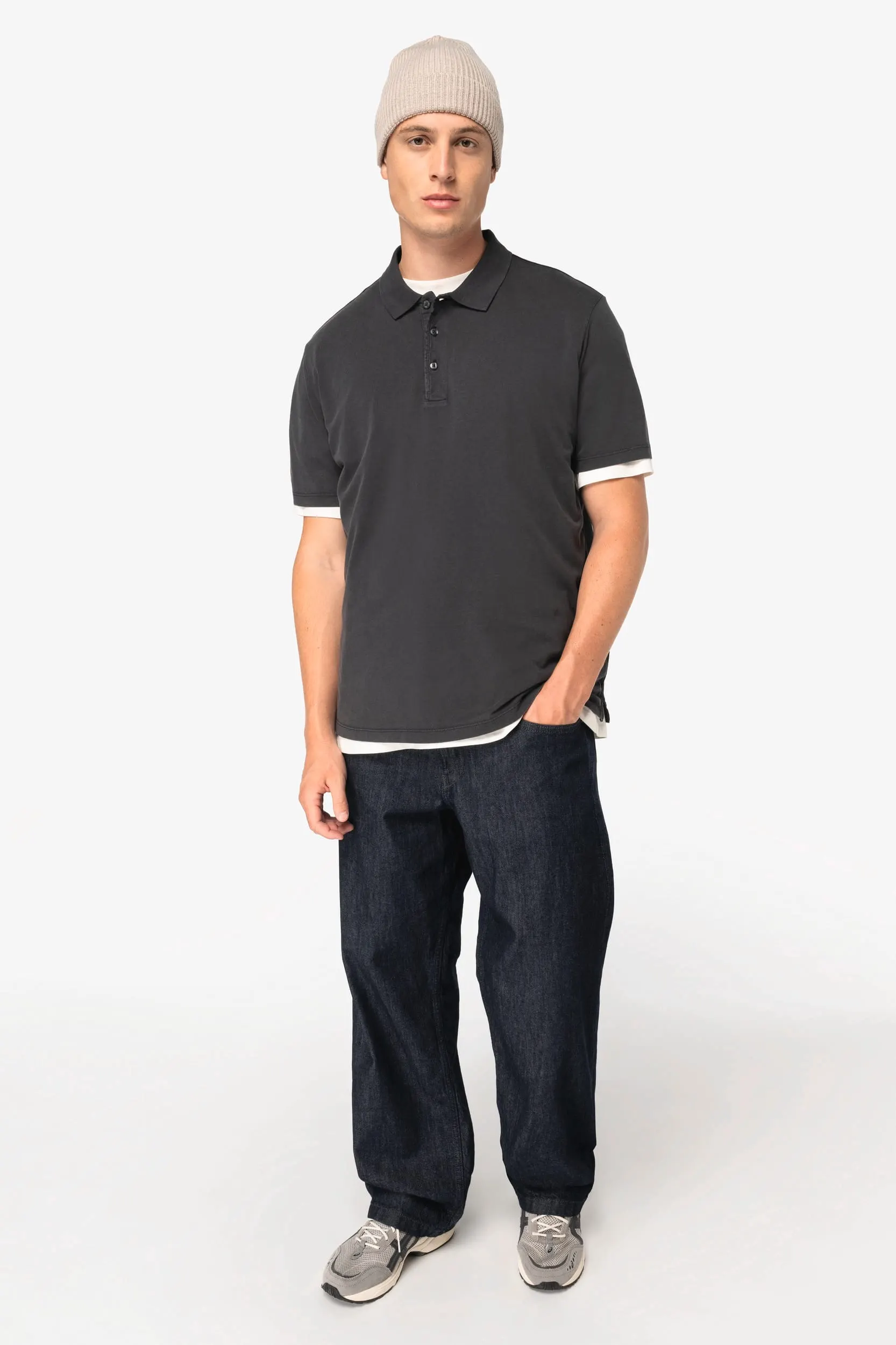 Polo ecorresponsable efecto lavado de punto jersey hombre