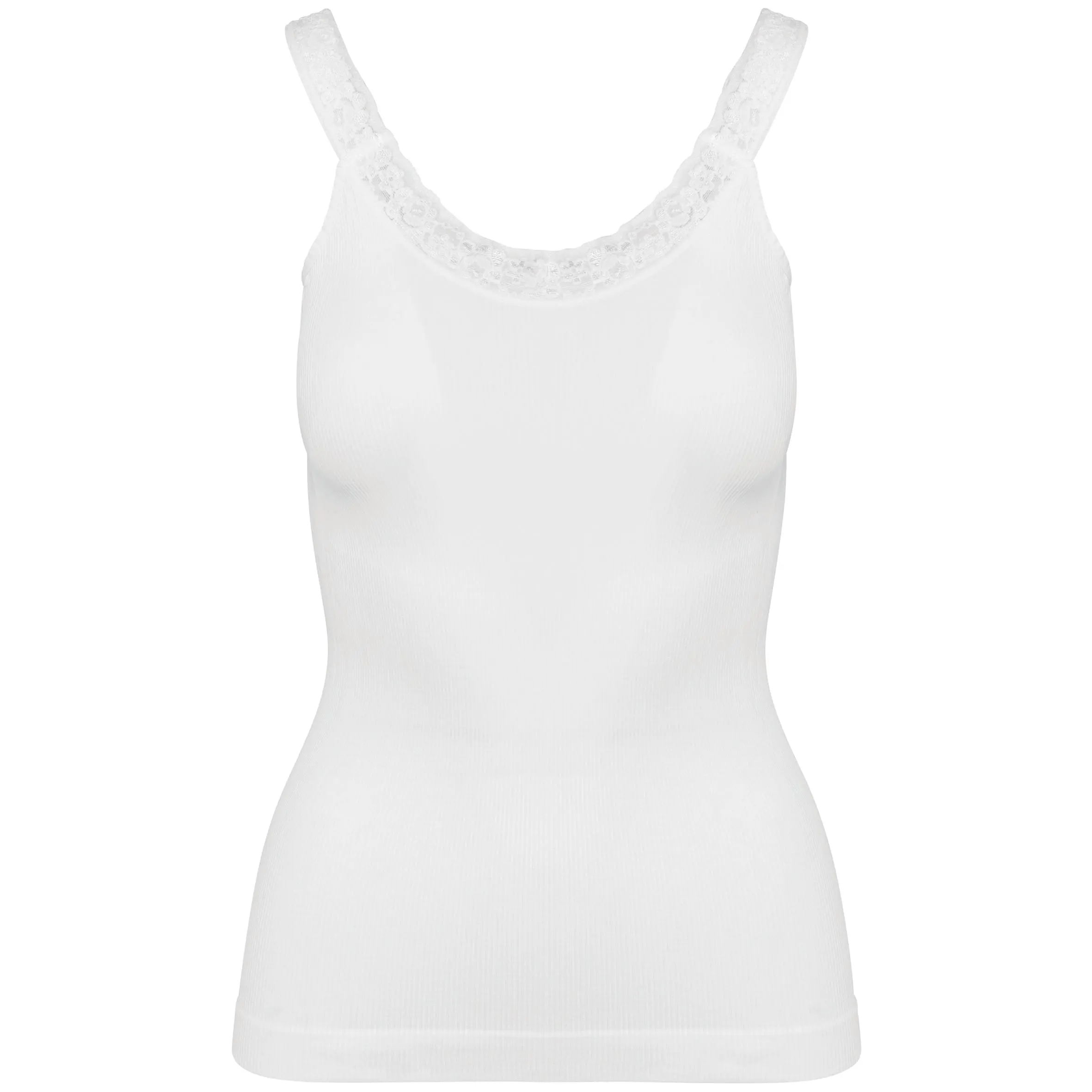 Camiseta de tirantes ecorresponsable sin costuras y con encaje