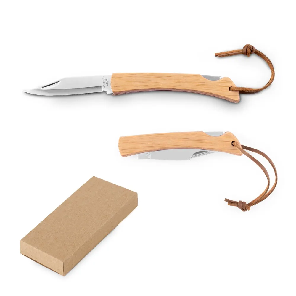 RANGER. Navaja de afeitar con hoja de acero inoxidable y mango de bambú