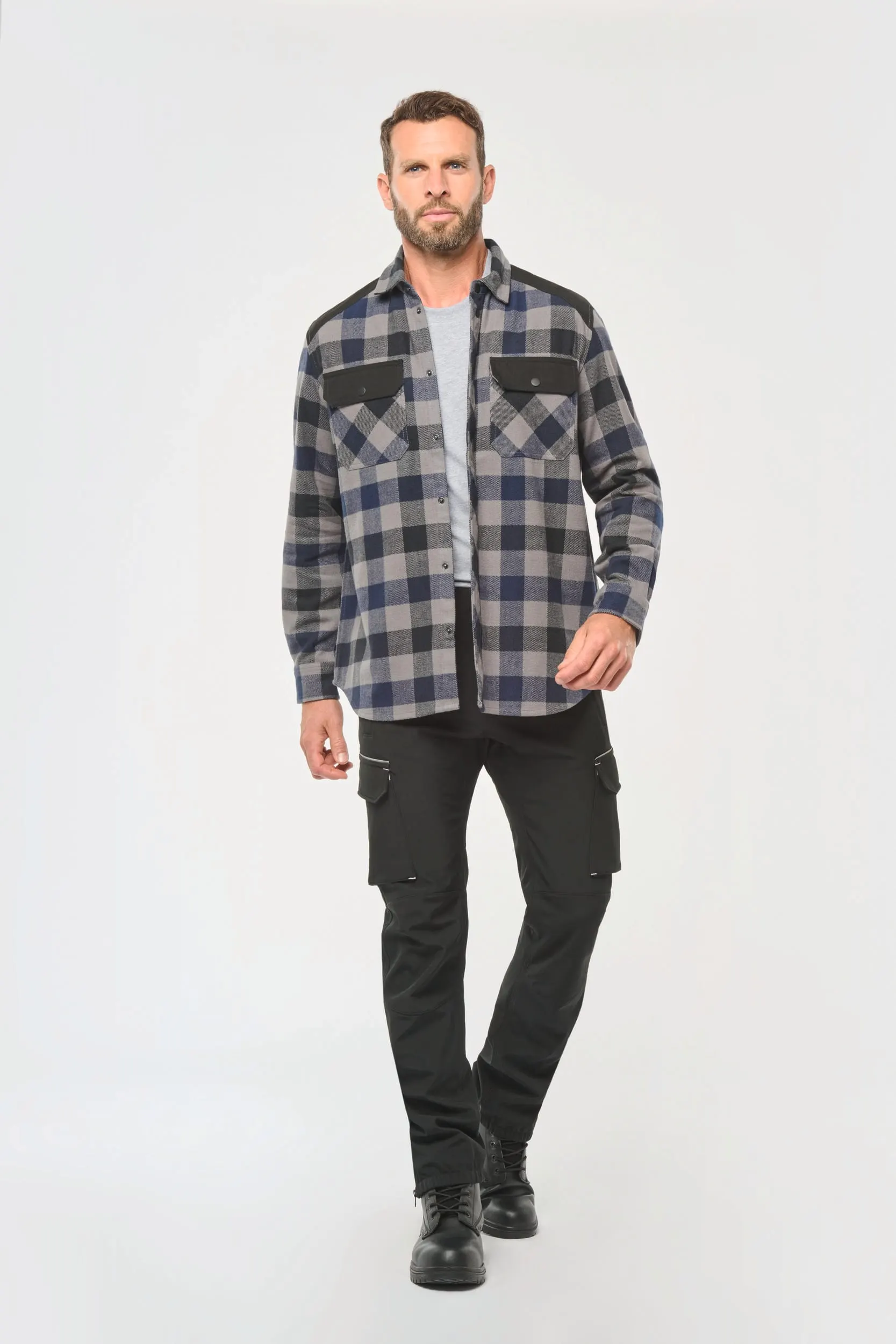 Sobrecamisa a cuadros con bolsillos