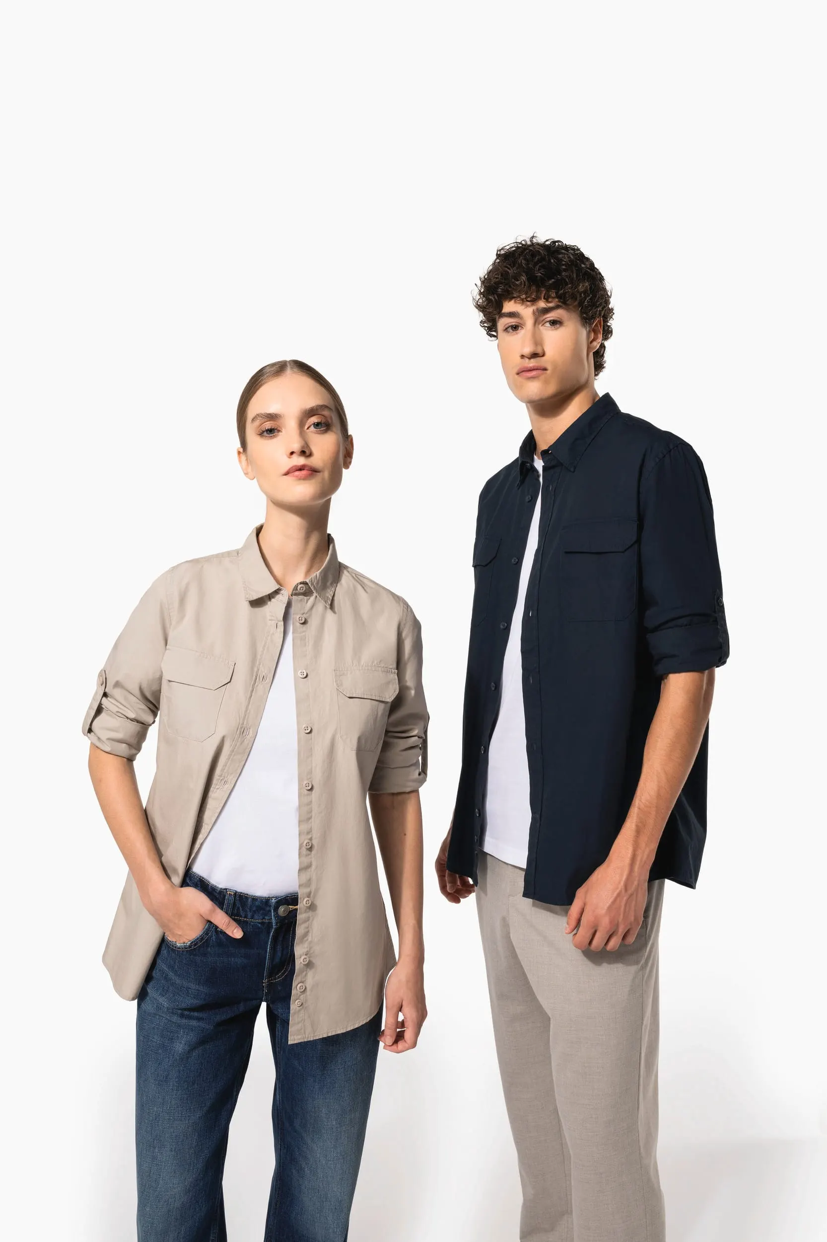 Camisa Safari manga larga hombre