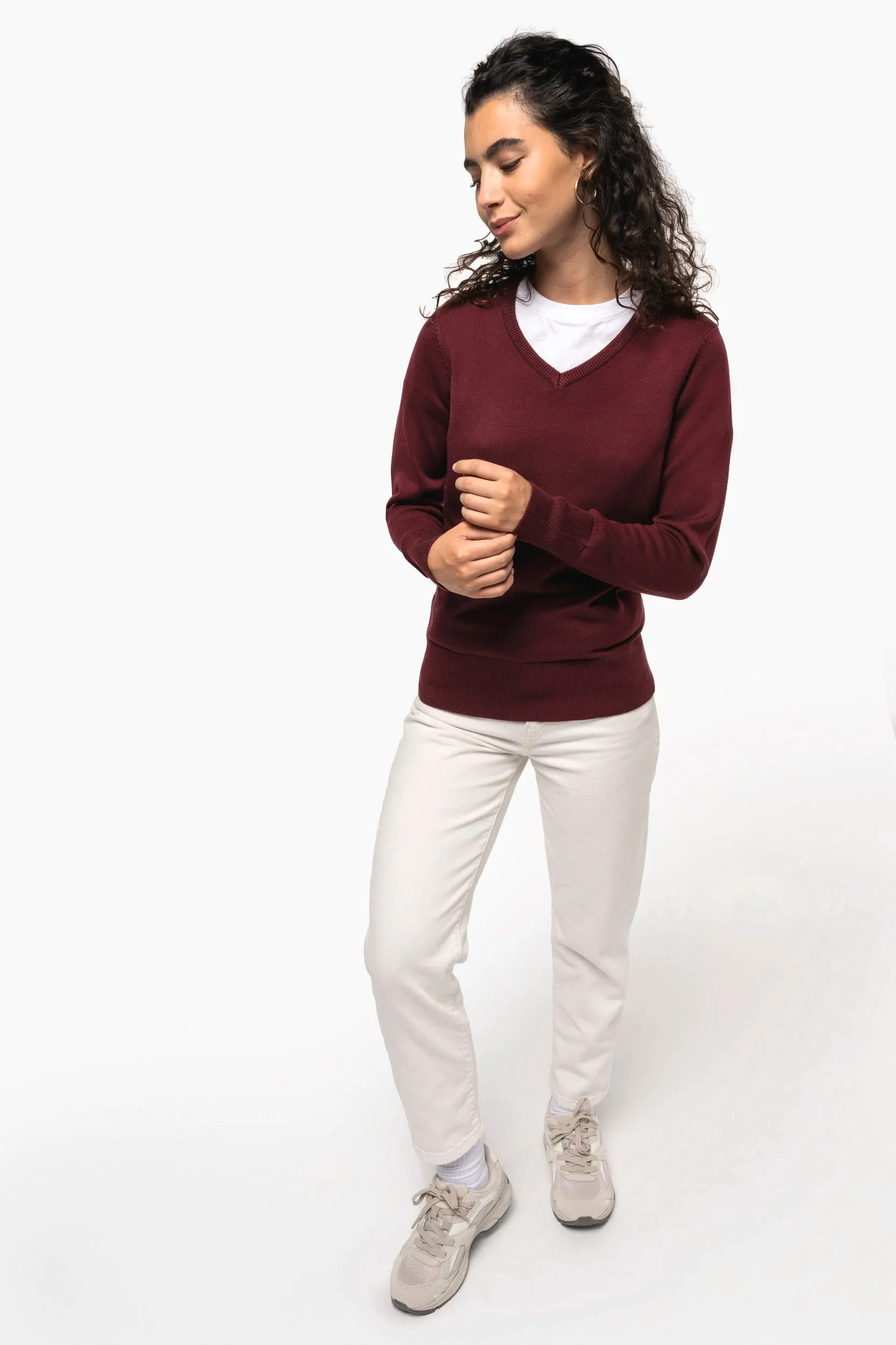 Jersey cuello de pico mujer