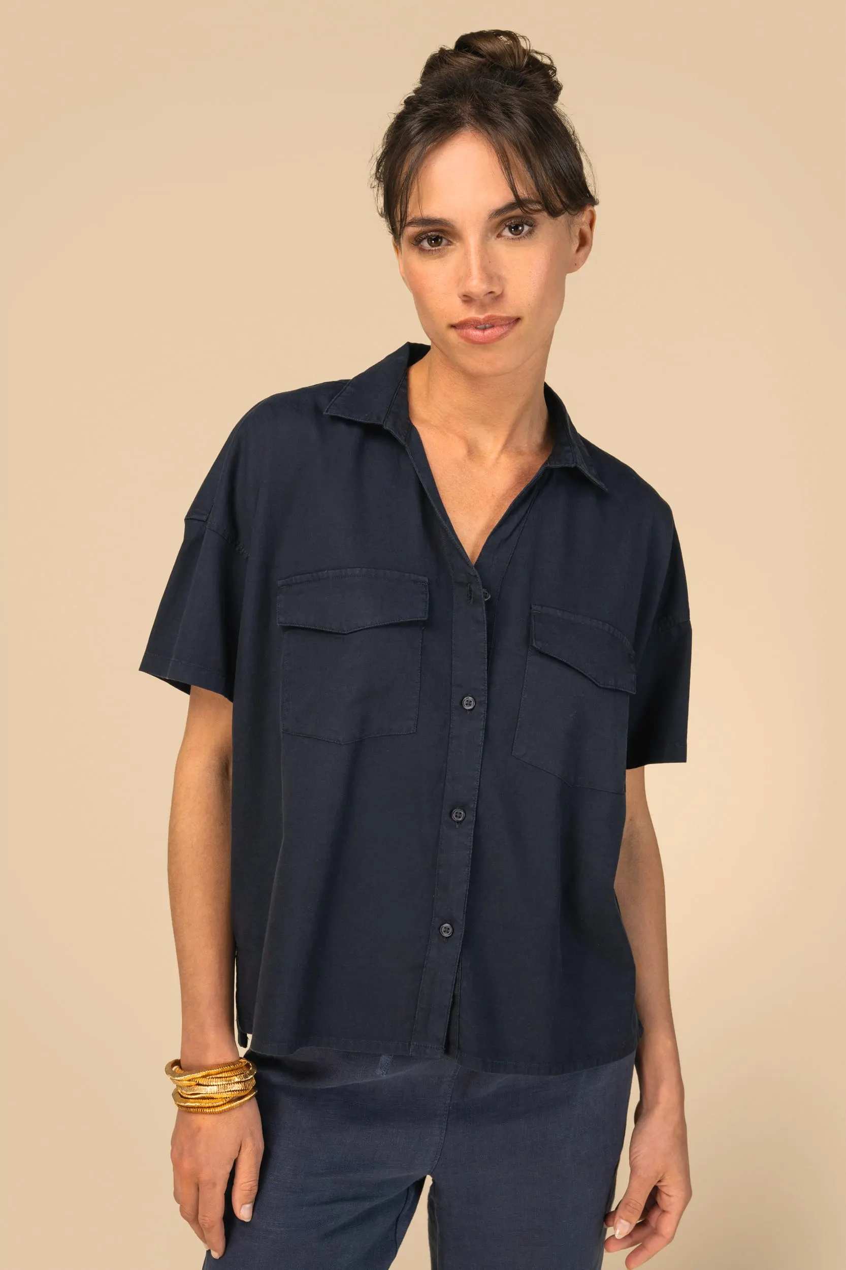 Camisa ecorresponsable oversize de Lyocell mujer