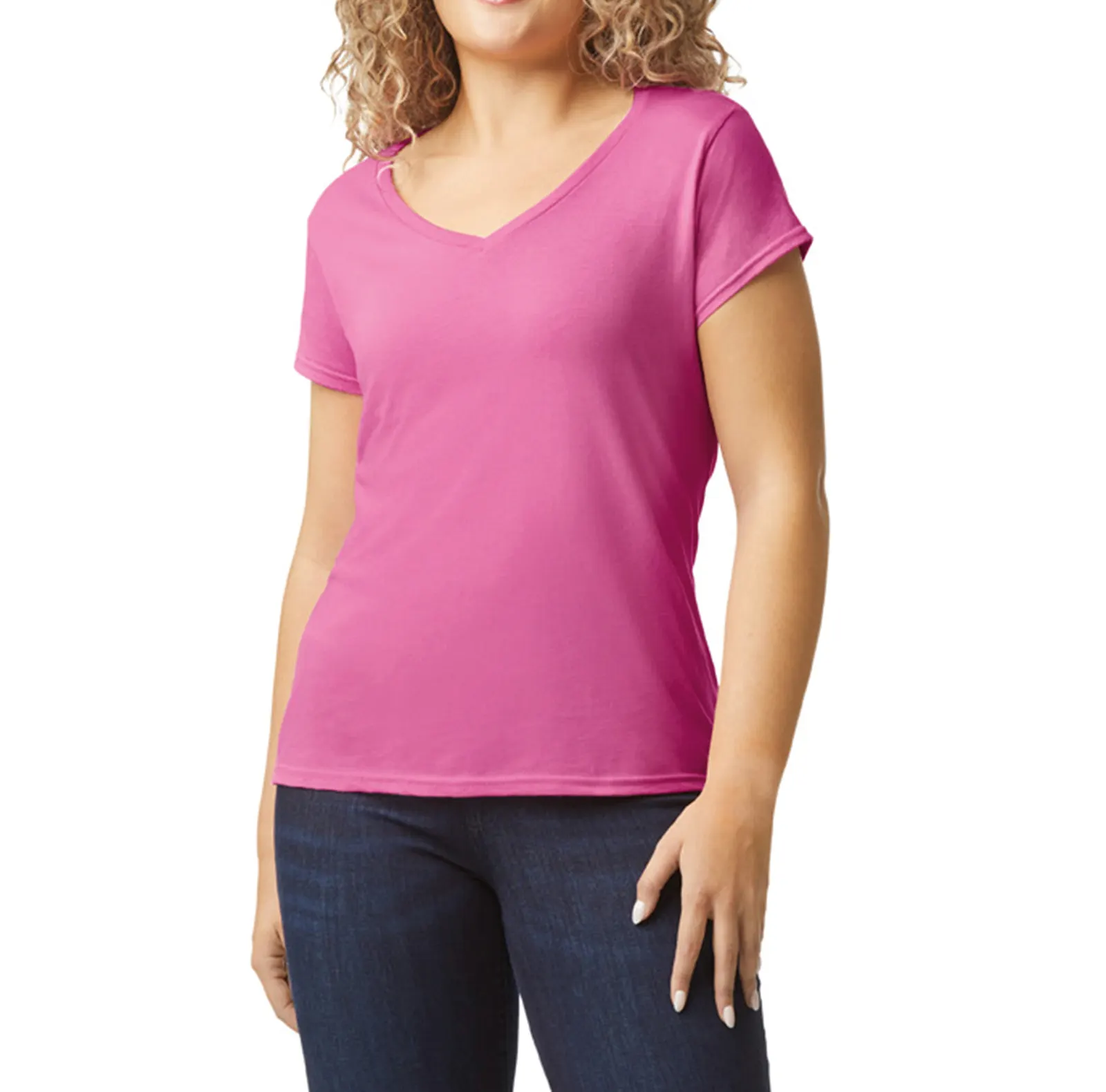 Camiseta SoftStyle cuello de pico mujer