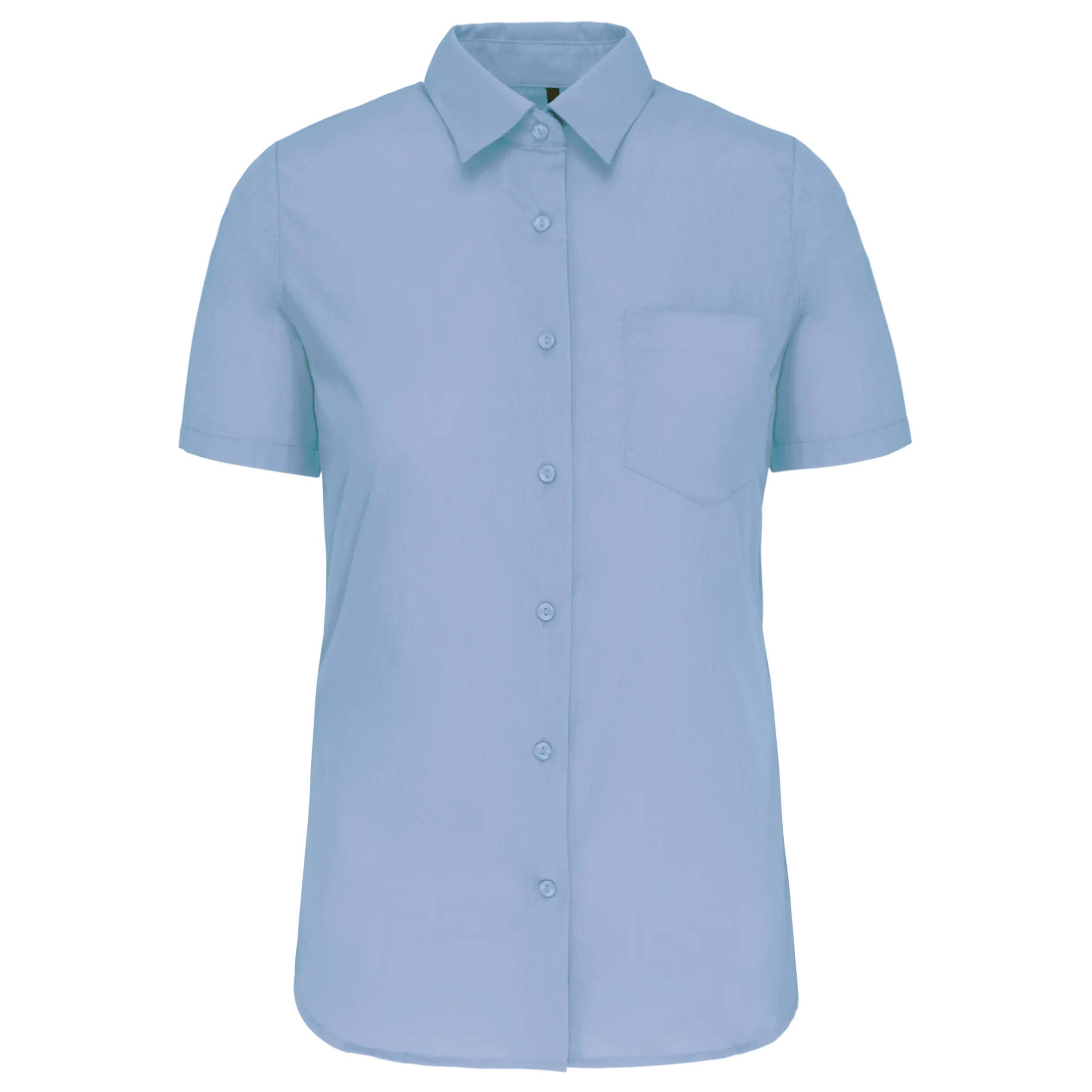 Camisa popelina manga corta mujer