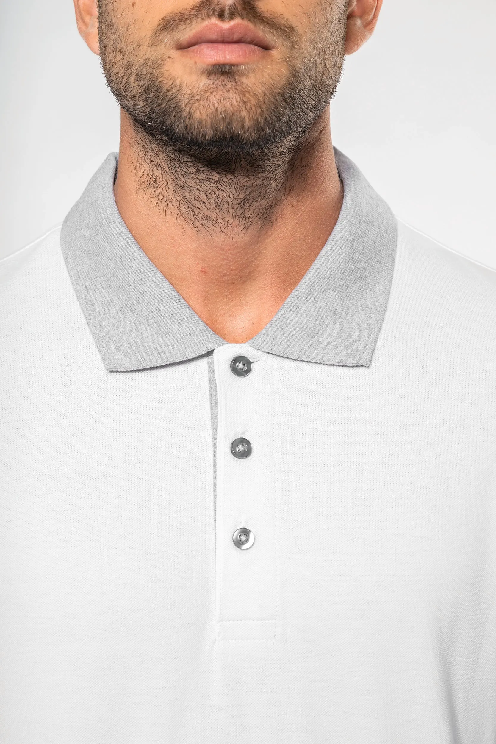 Polo piqué bicolor hombre