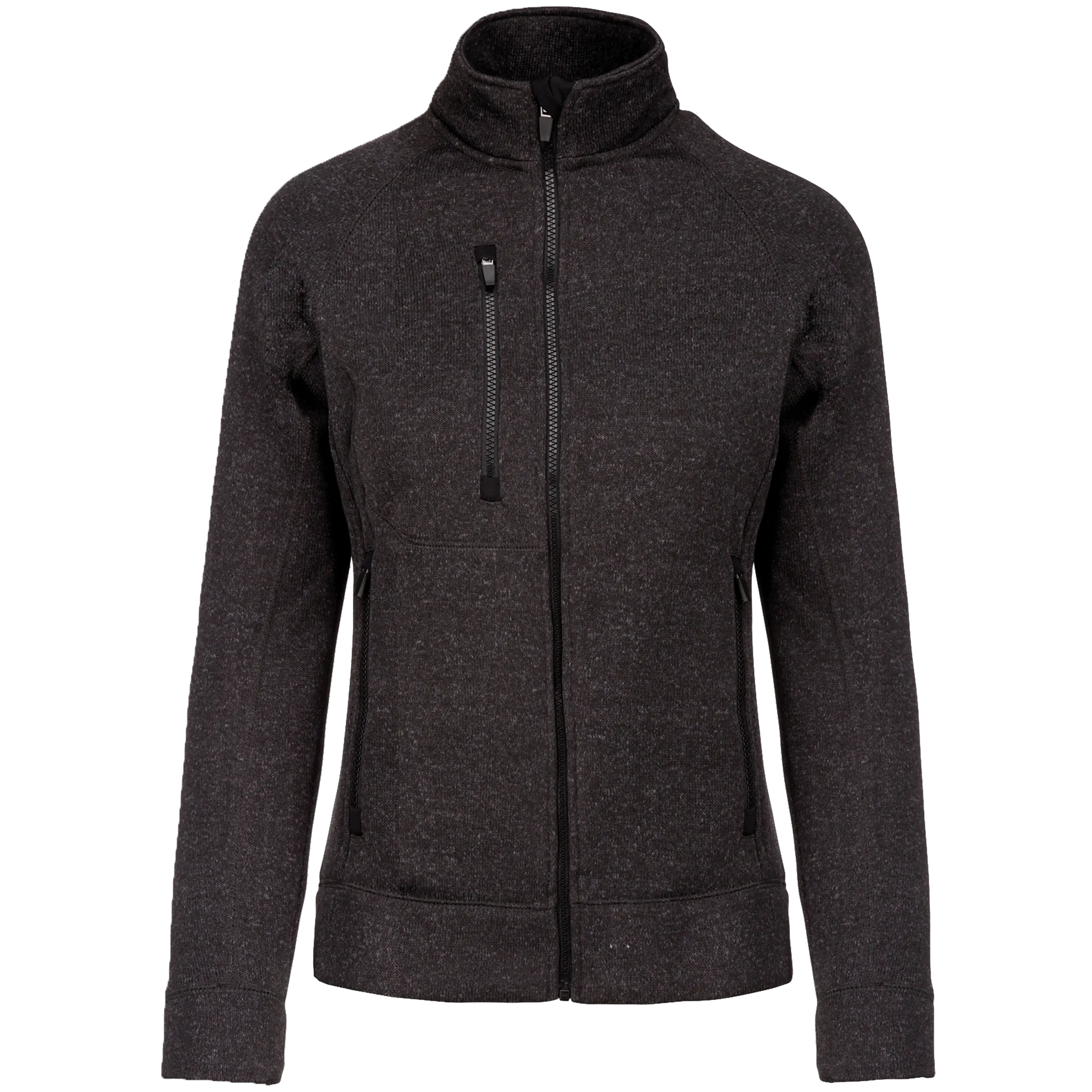 Chaqueta jaspeada con cremallera mujer