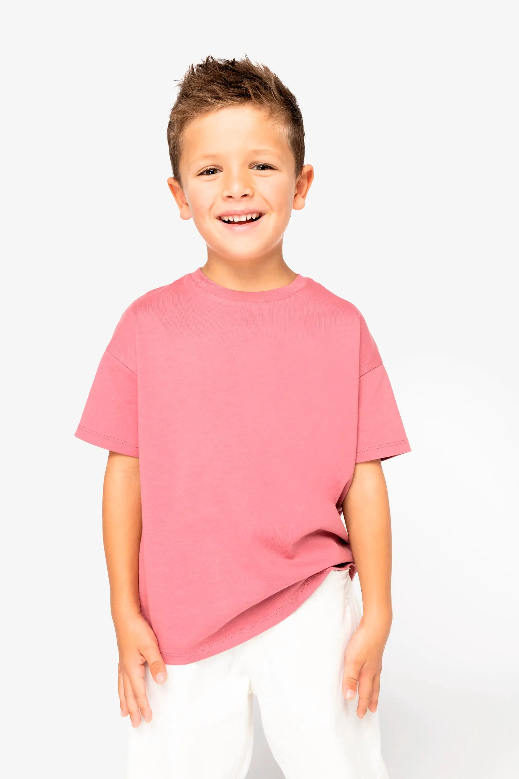 Camiseta ecorresponsable de hombros caídos infantil