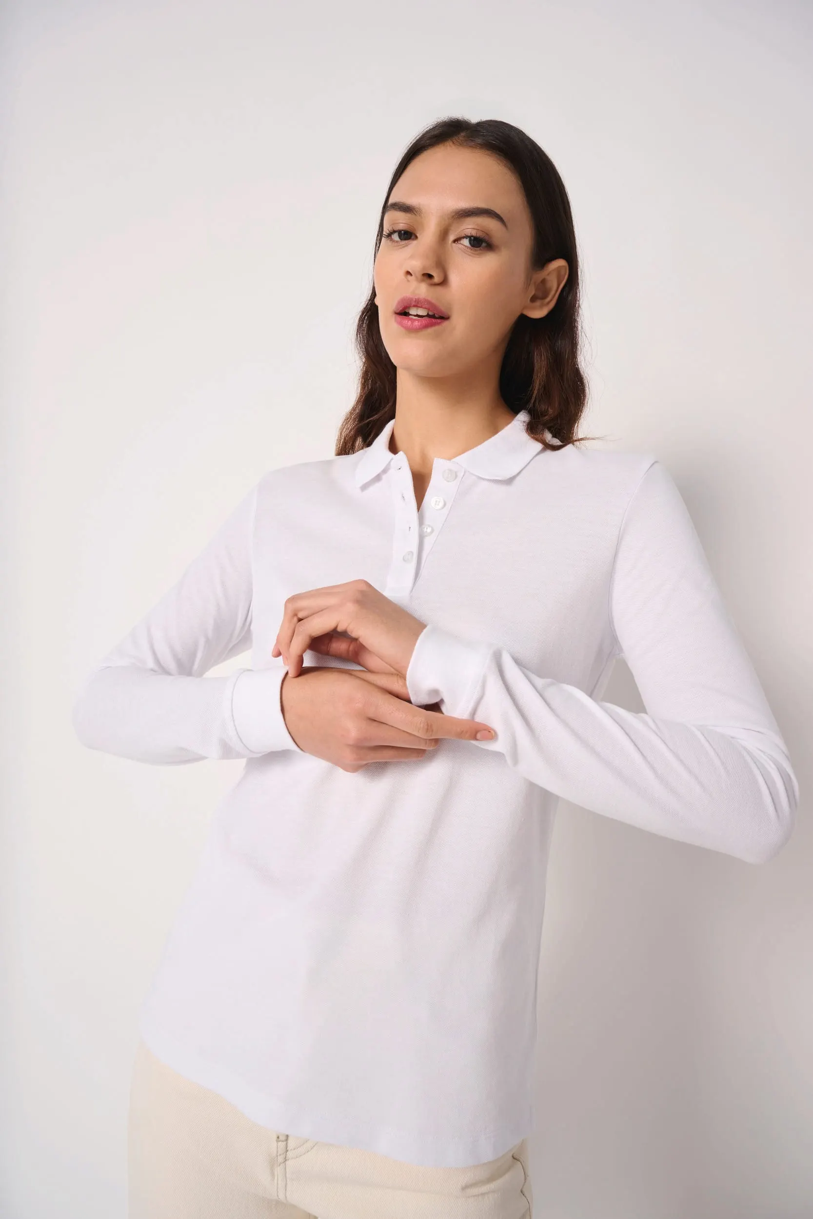 Polo punto piqué LSL mujer
