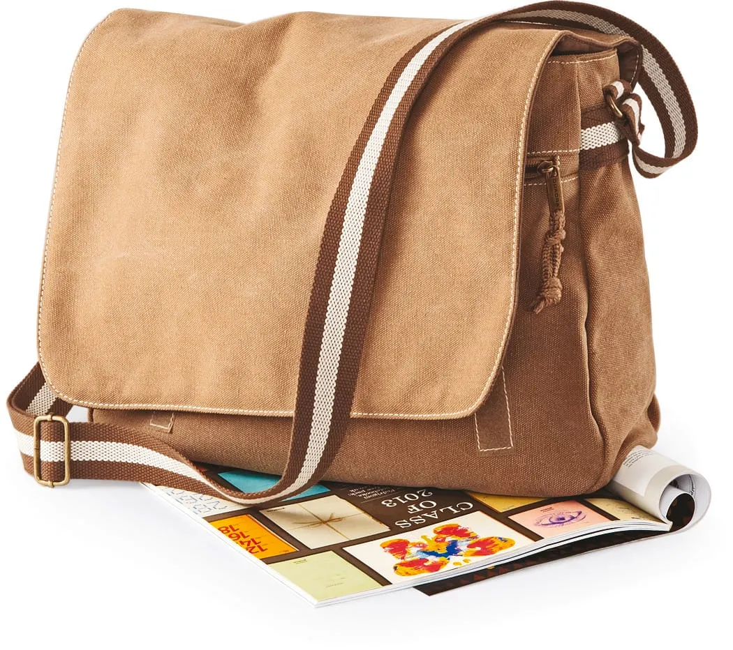 Bolsa mensajero canvas estilo vintage