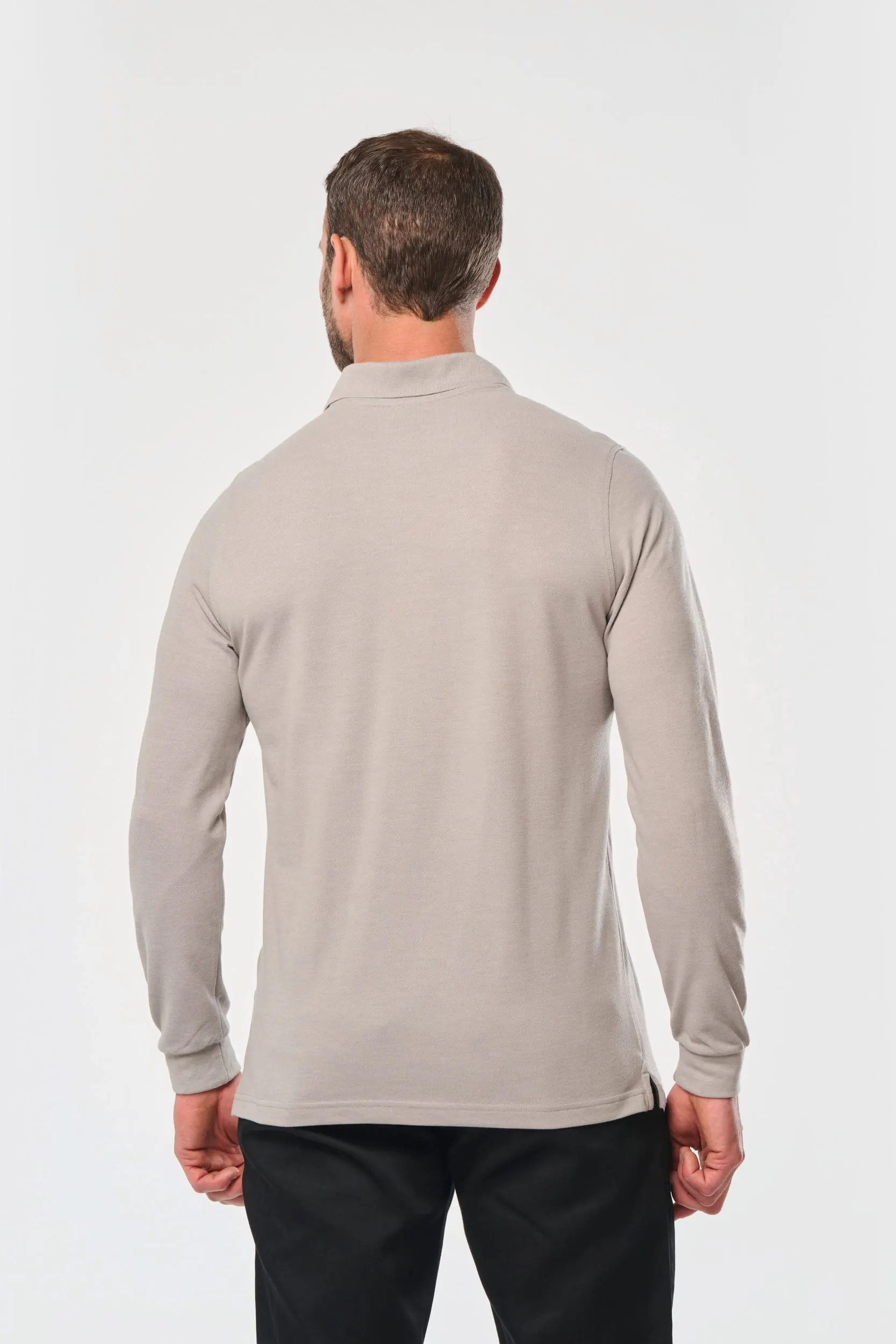 Polo Antibacteriano manga larga hombre