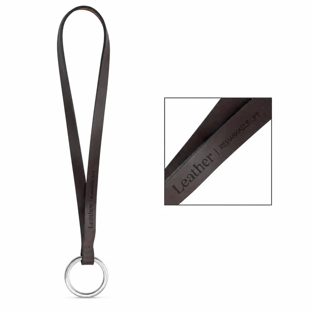 Muestra impresa de Lanyard LEATHER Short Slim (10 mm)