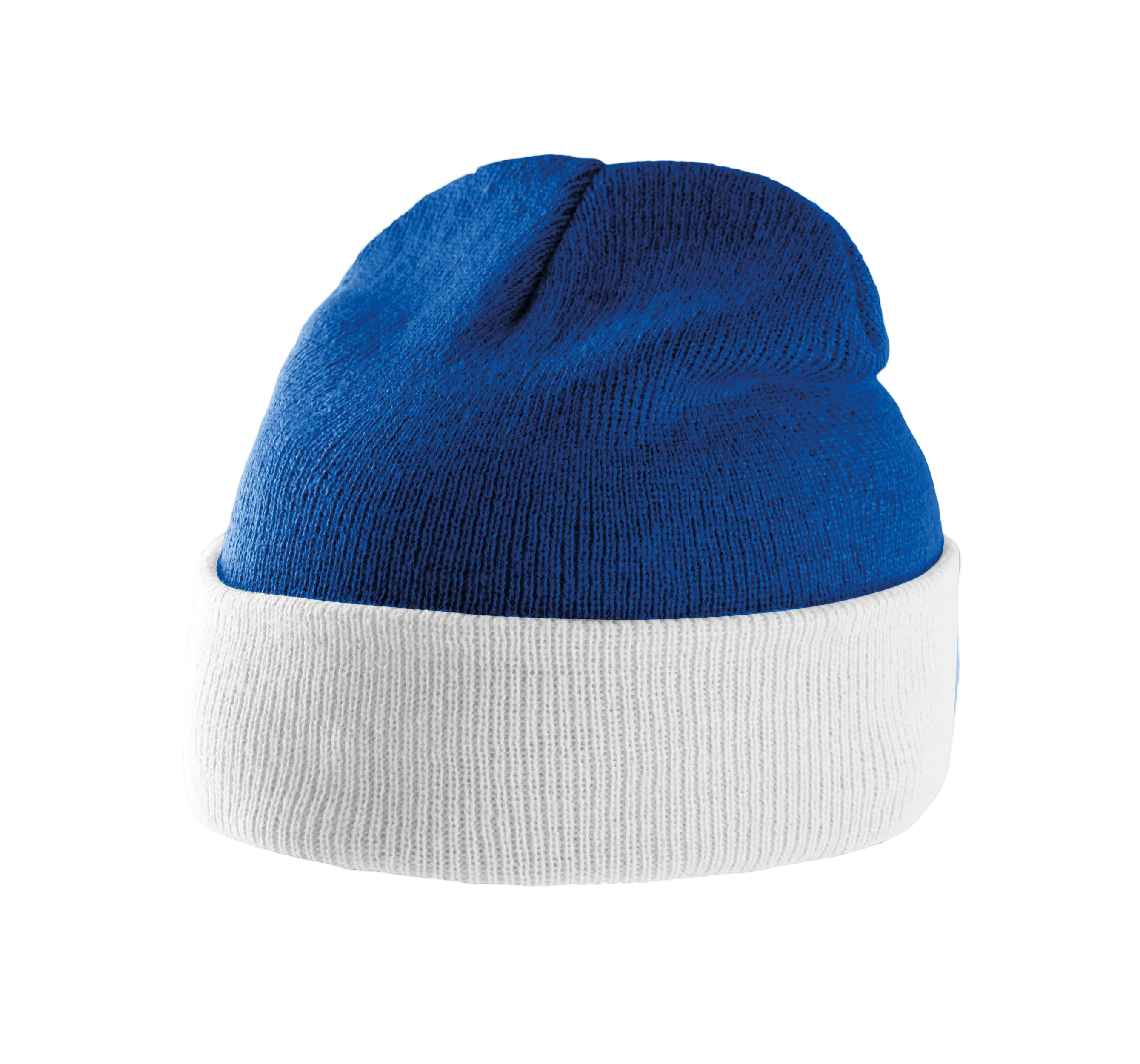 Gorro bicolor con dobladillo