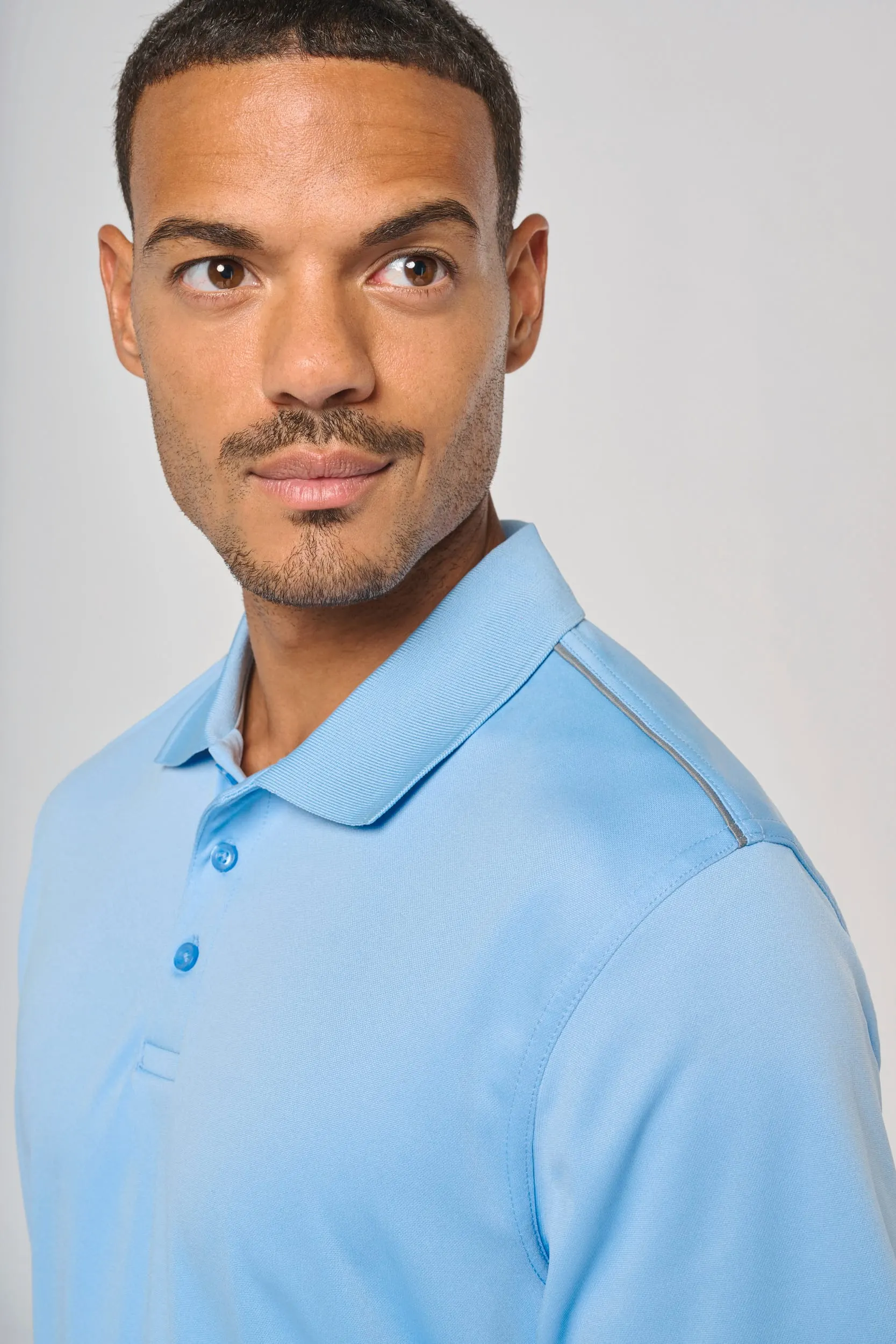 Polo interlock de manga corta hombre