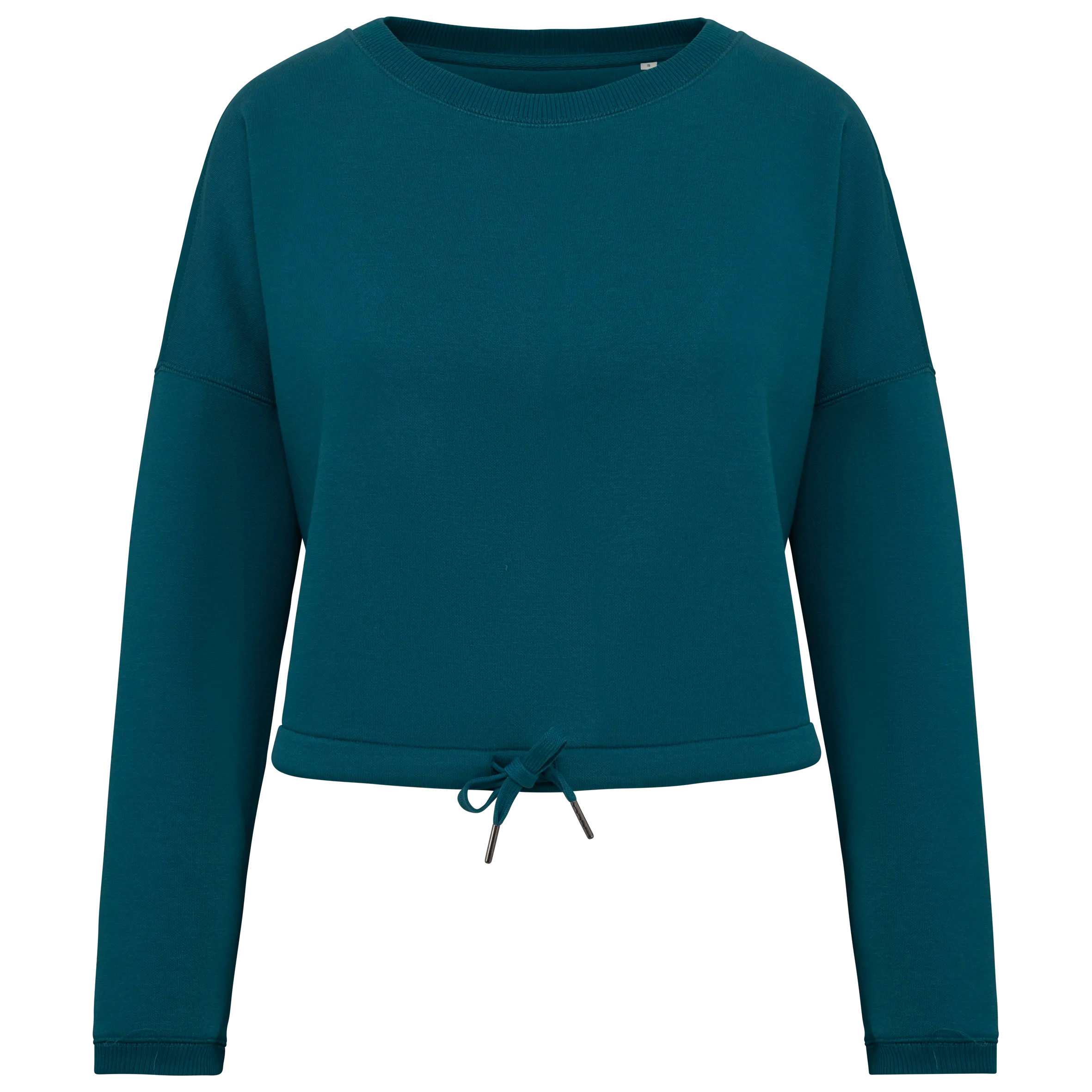 Sudadera ecorresponsable de cuello redondo oversize crop mujer