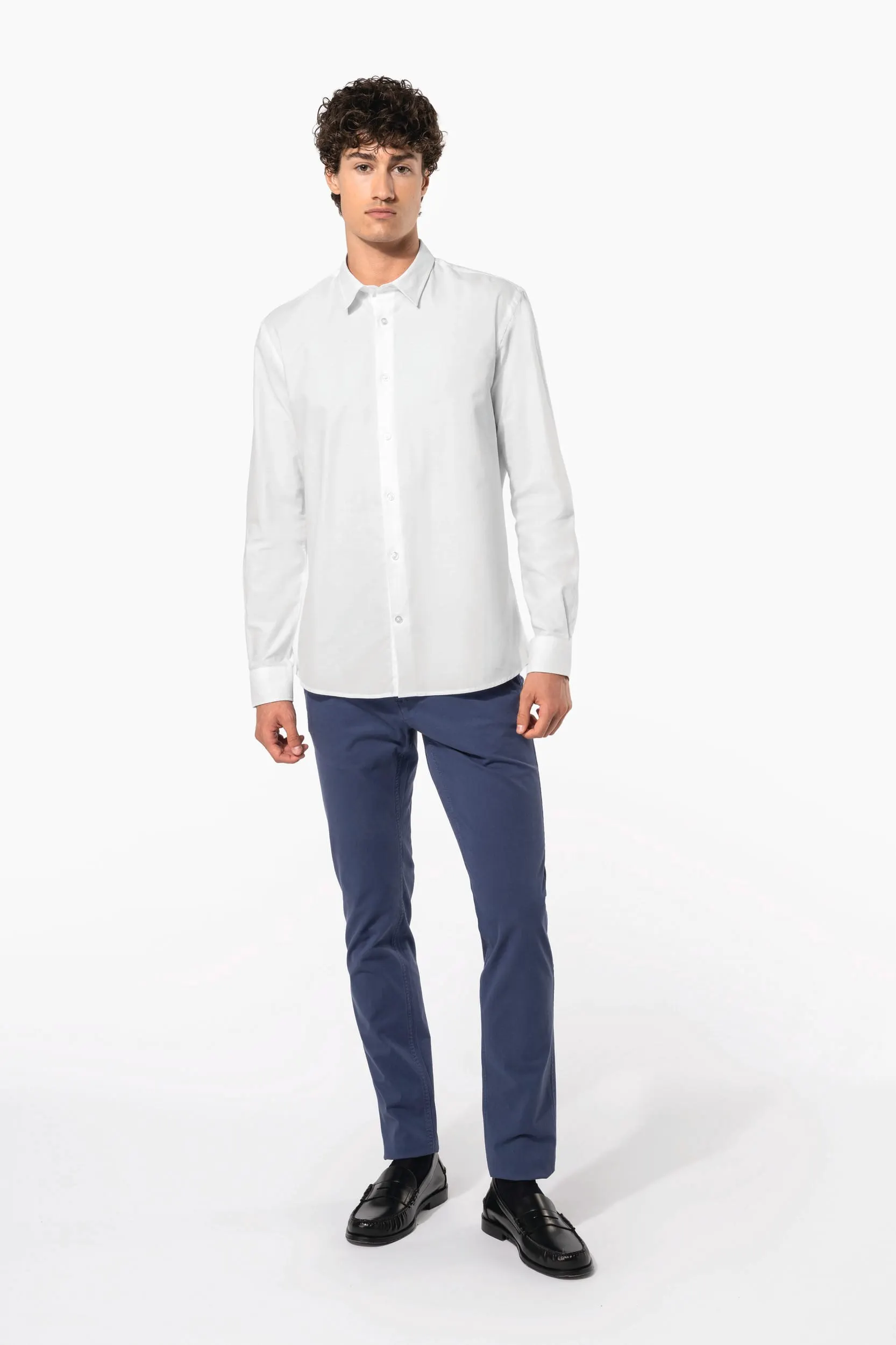 Camisa oxford de manga larga hombre