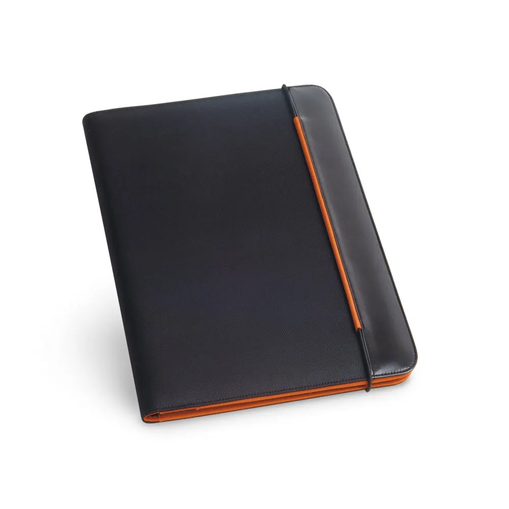 FITZGERALD. Portafolios A4 en PU y 800D con bloc de páginas rayadas