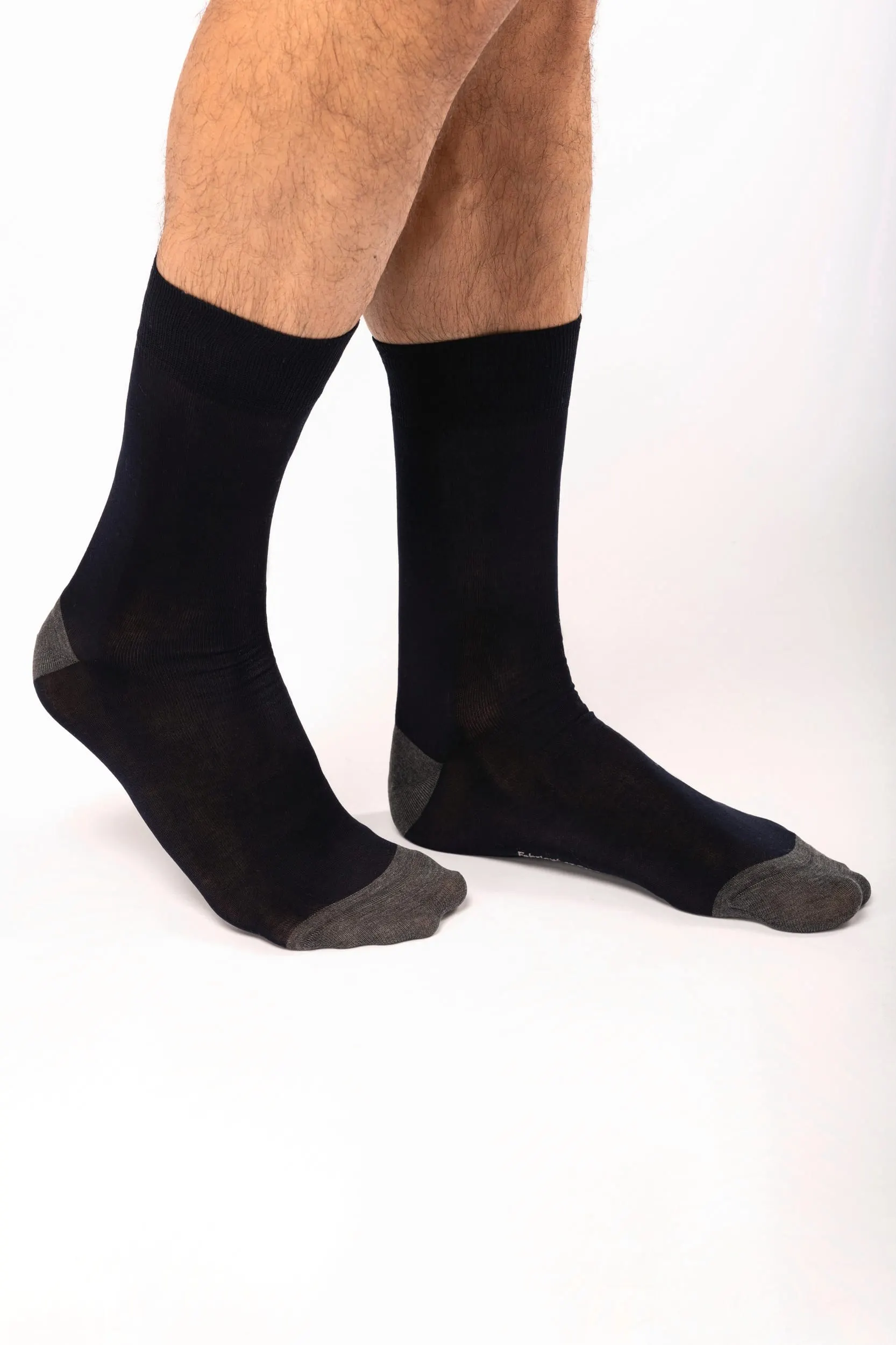 Calcetines de vestir algodón organicó mercerizado "Origine France garantie"