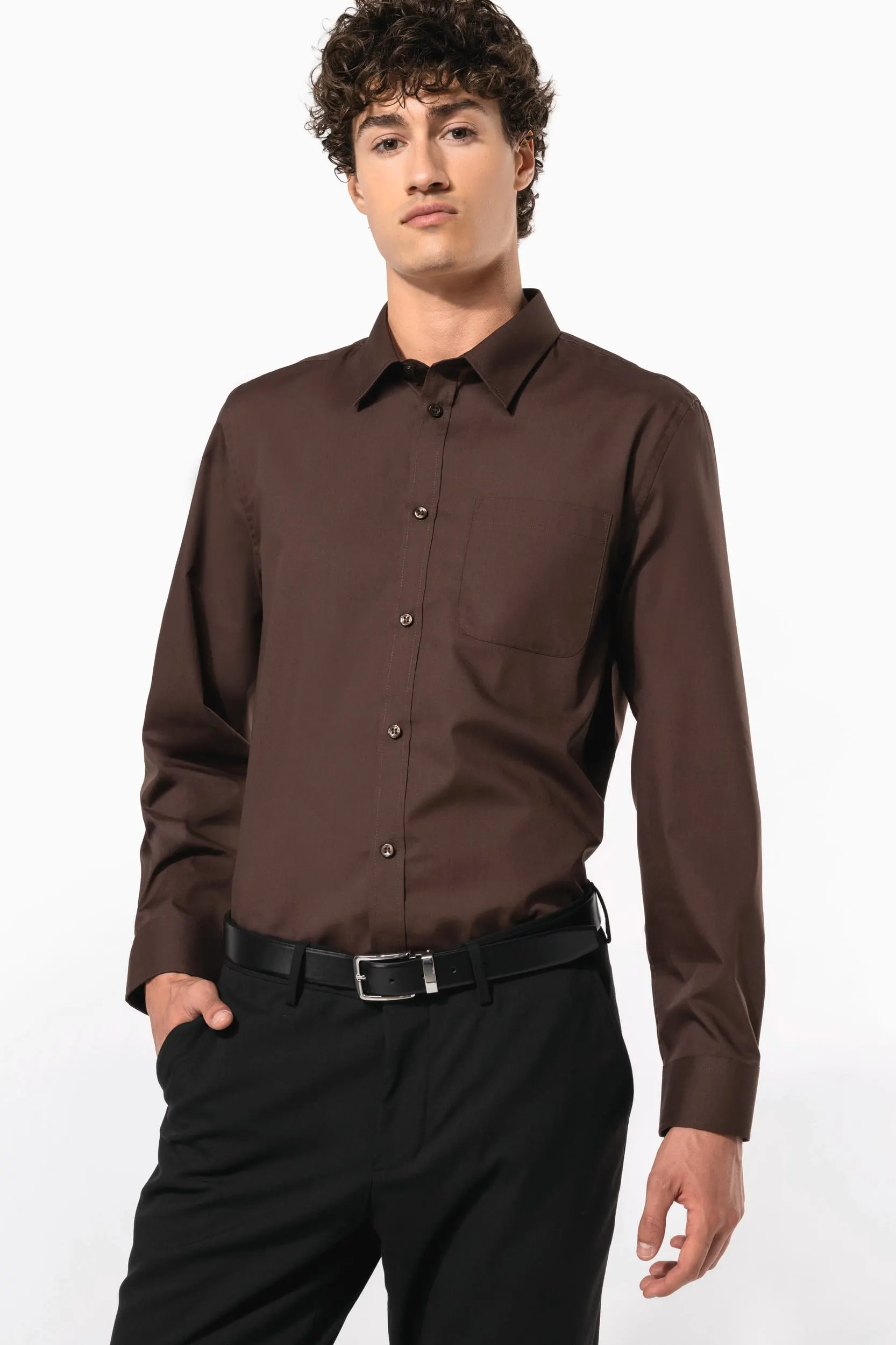 Camisa popelina de polialgodón de fácil cuidado hombre