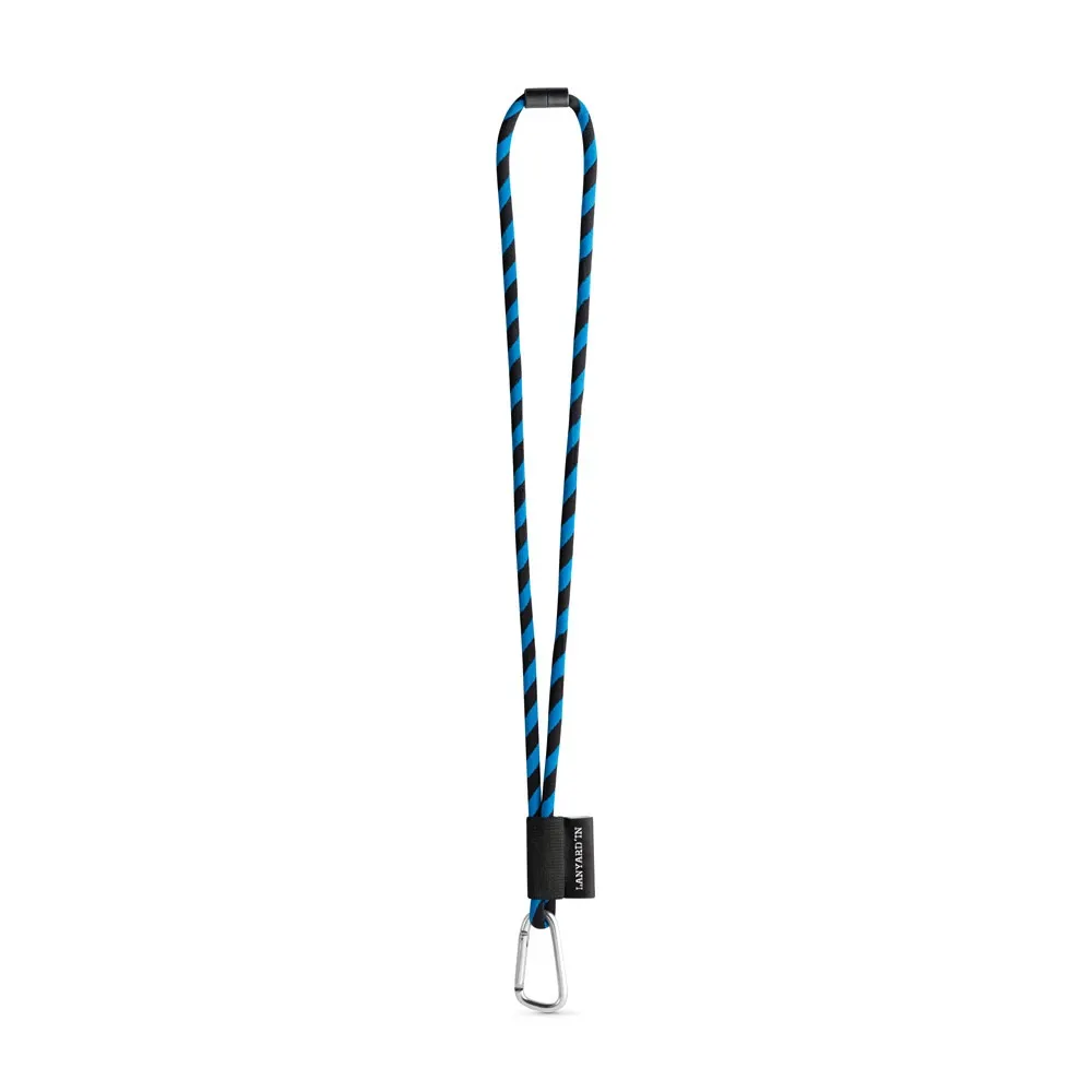 75089. SET Lanyard TUBE Long (Ø 7 mm) con mosquetón en forma de D de 55 mm y cierre de seguridad de Ø 7 mm