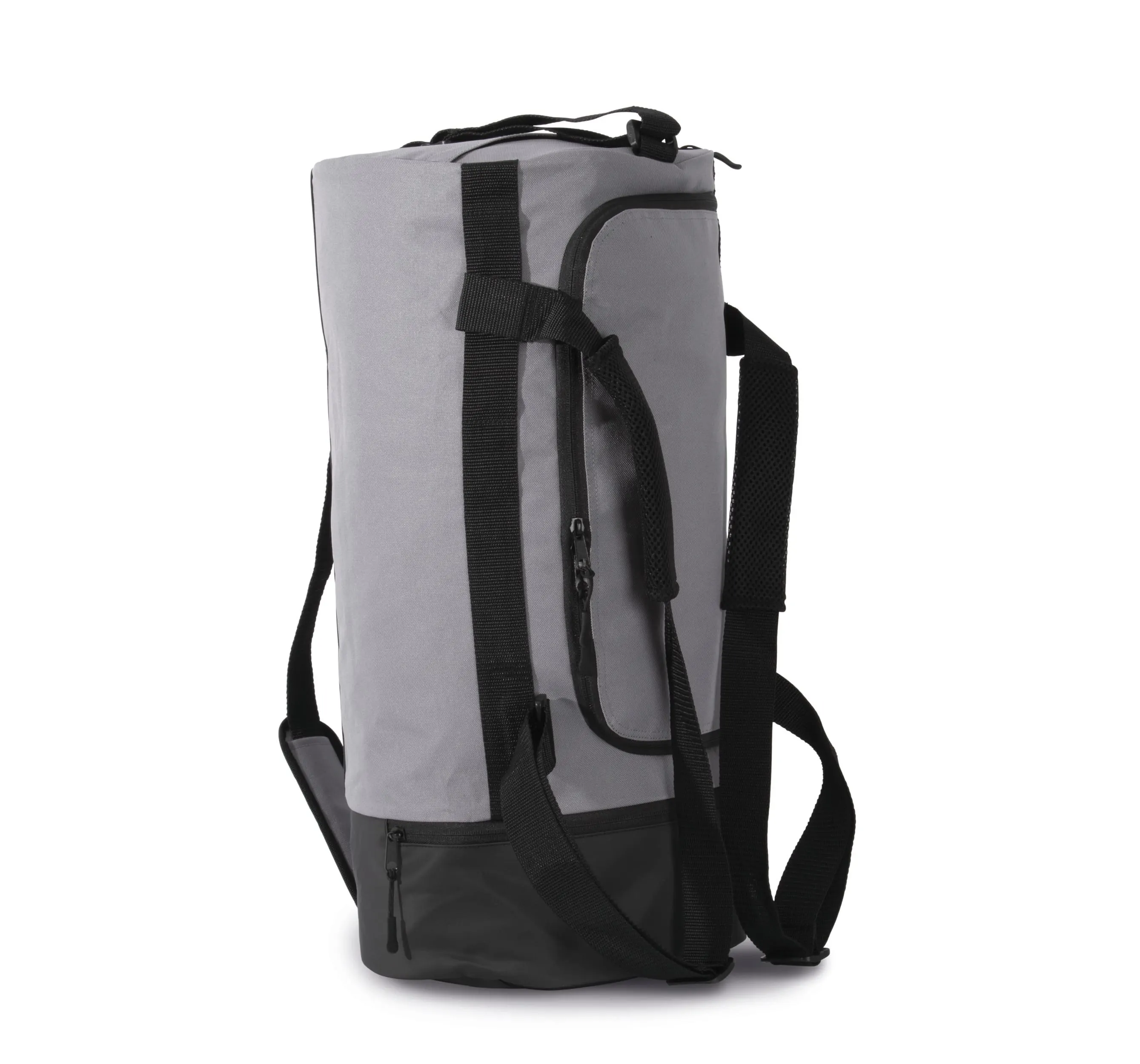 Bolsa de deporte cilíndrica con compartimento separado para calzado