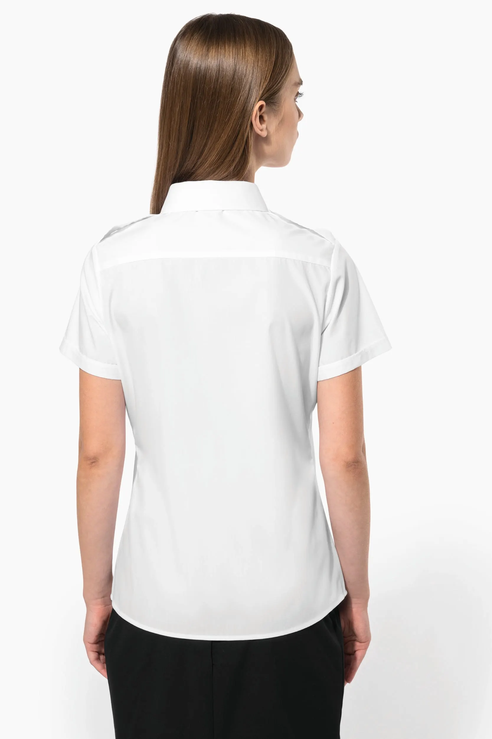 Camisa piloto manga corta mujer
