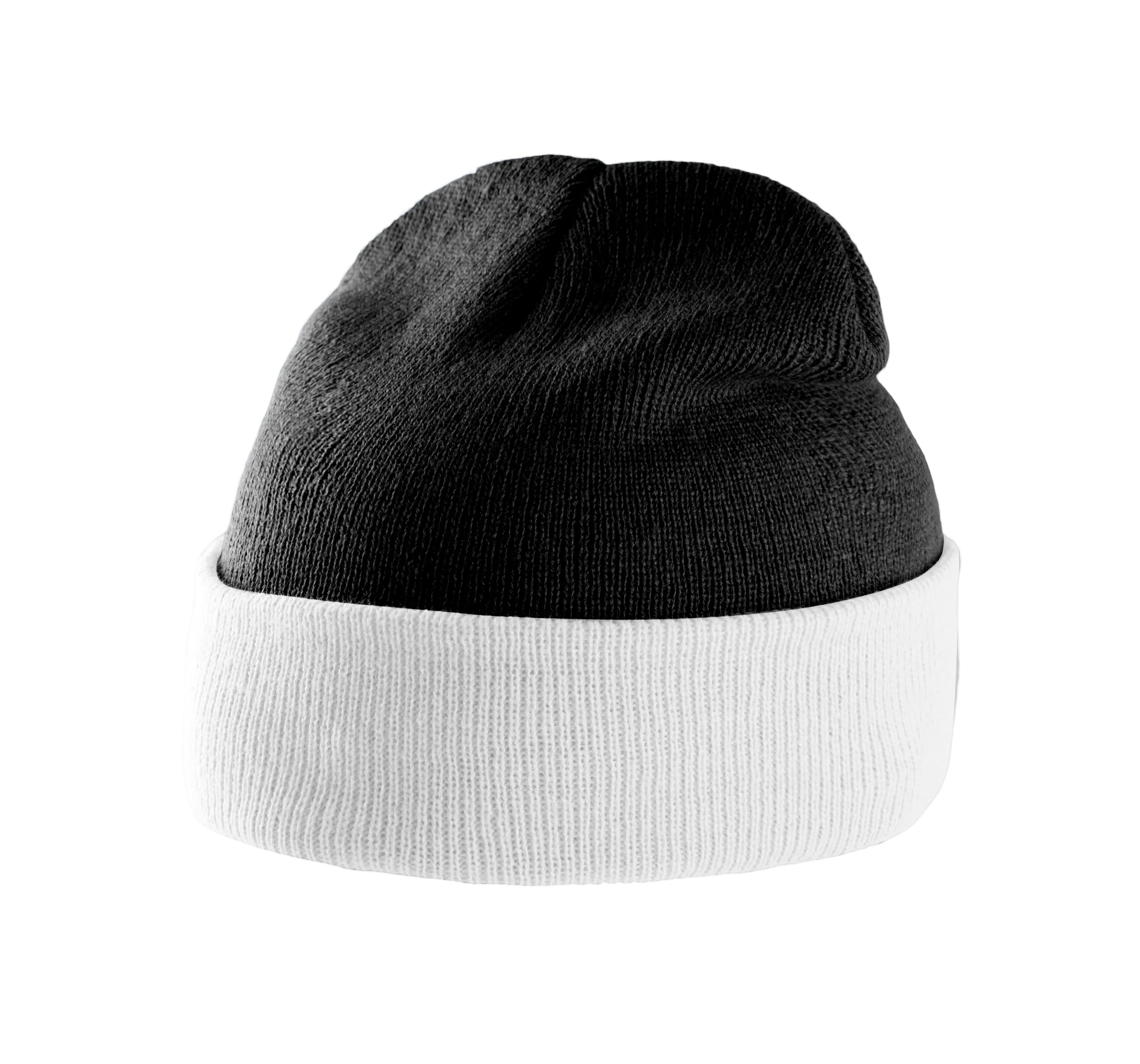 Gorro bicolor con dobladillo