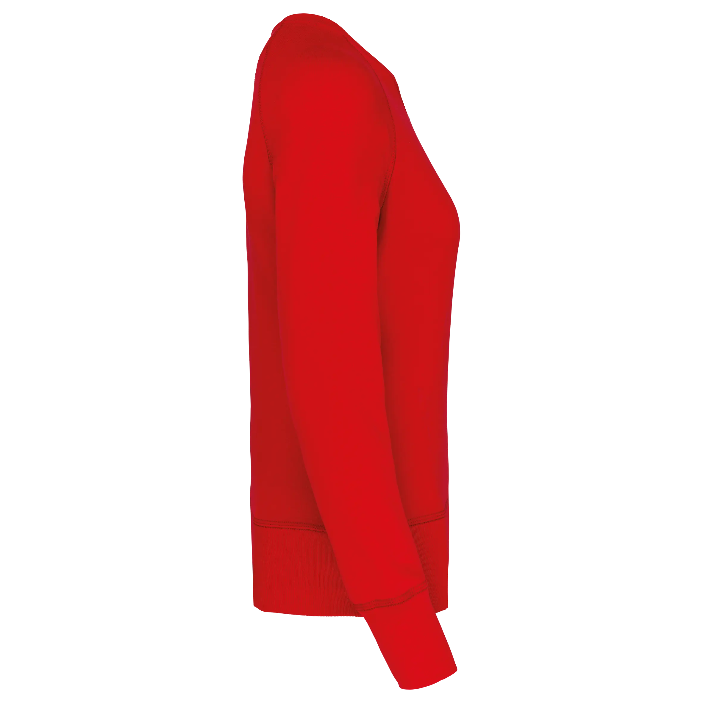 Sudadera algodón orgánico con cuello redondo y mangas raglan de mujer