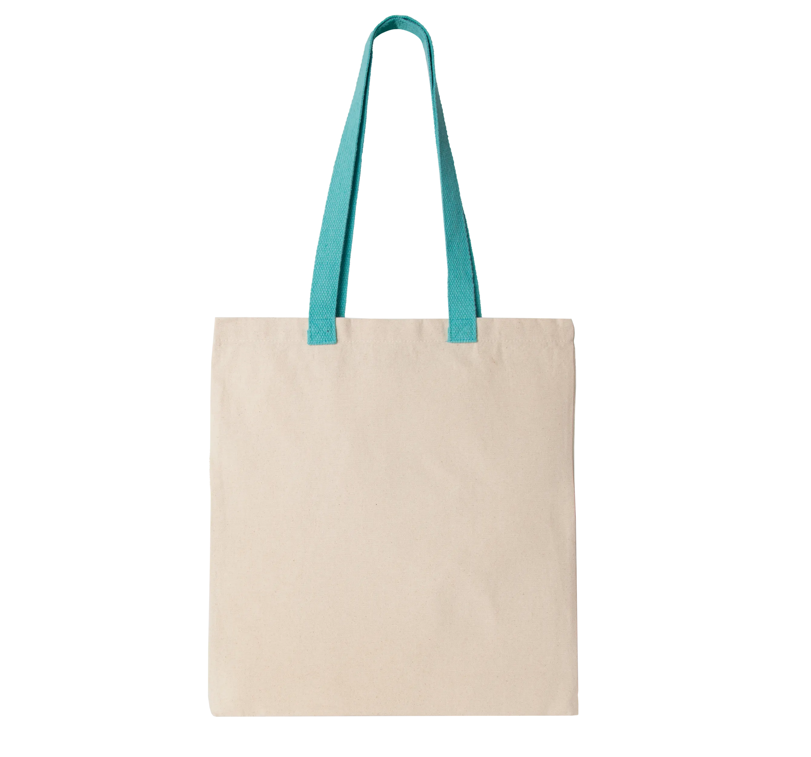 Bolsa shopper tejido canvas plana con asas contrastadas