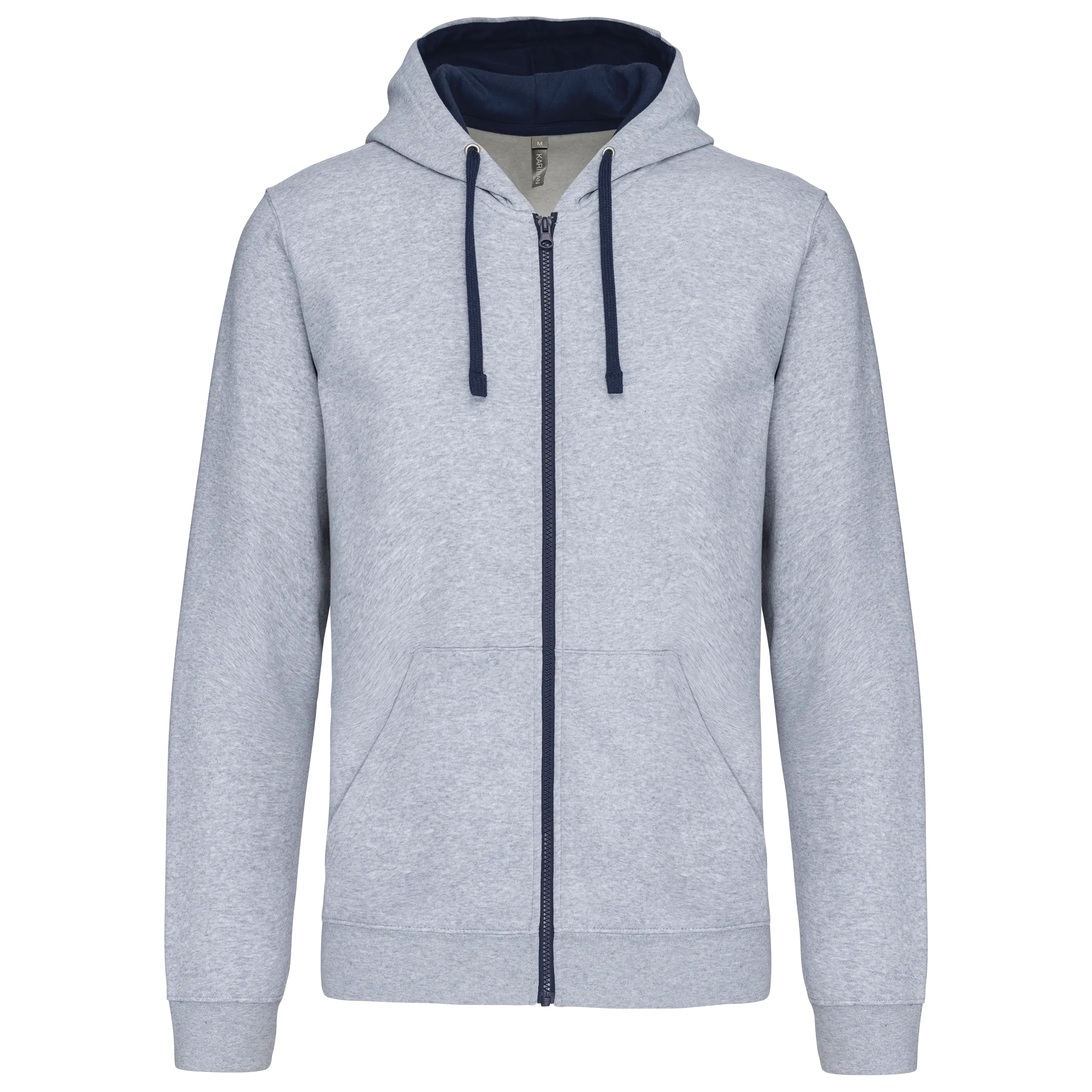 Sudadera capucha y cremallera contrastada