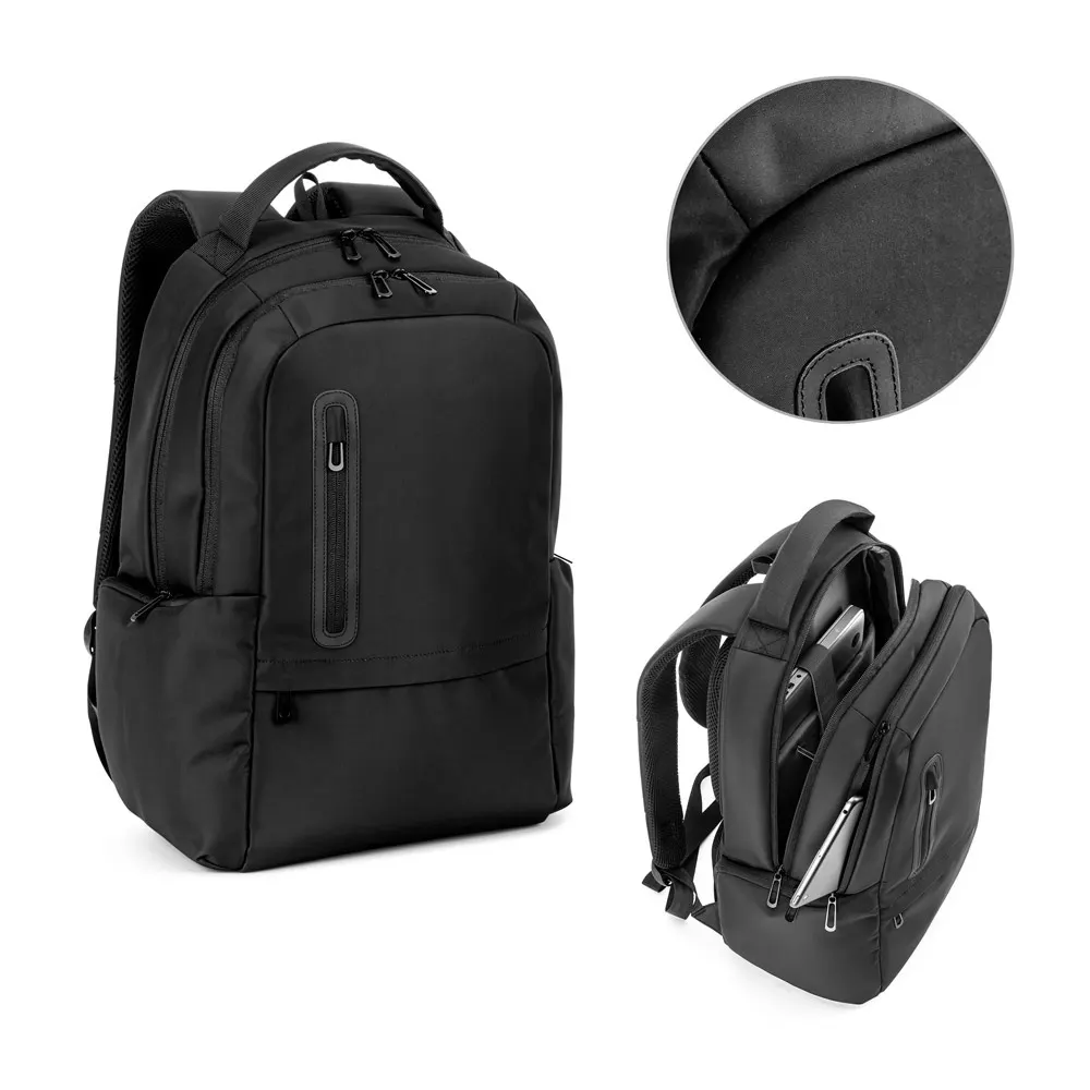 BOSTON SOLID. Mochila para portátil de 17" fabricada en nailon 150D con 2 compartimentos acolchados