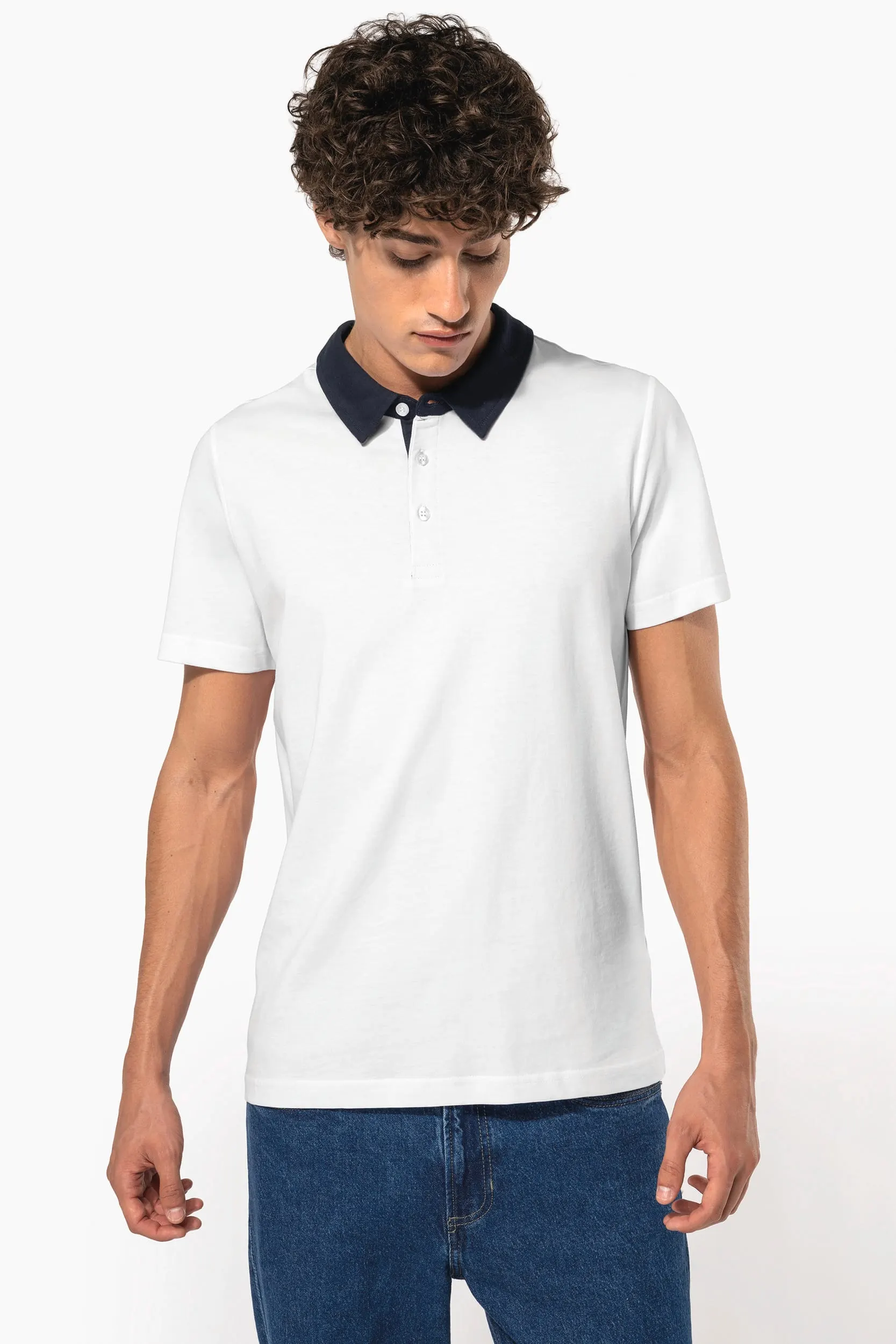 Polo jersey bicolor hombre