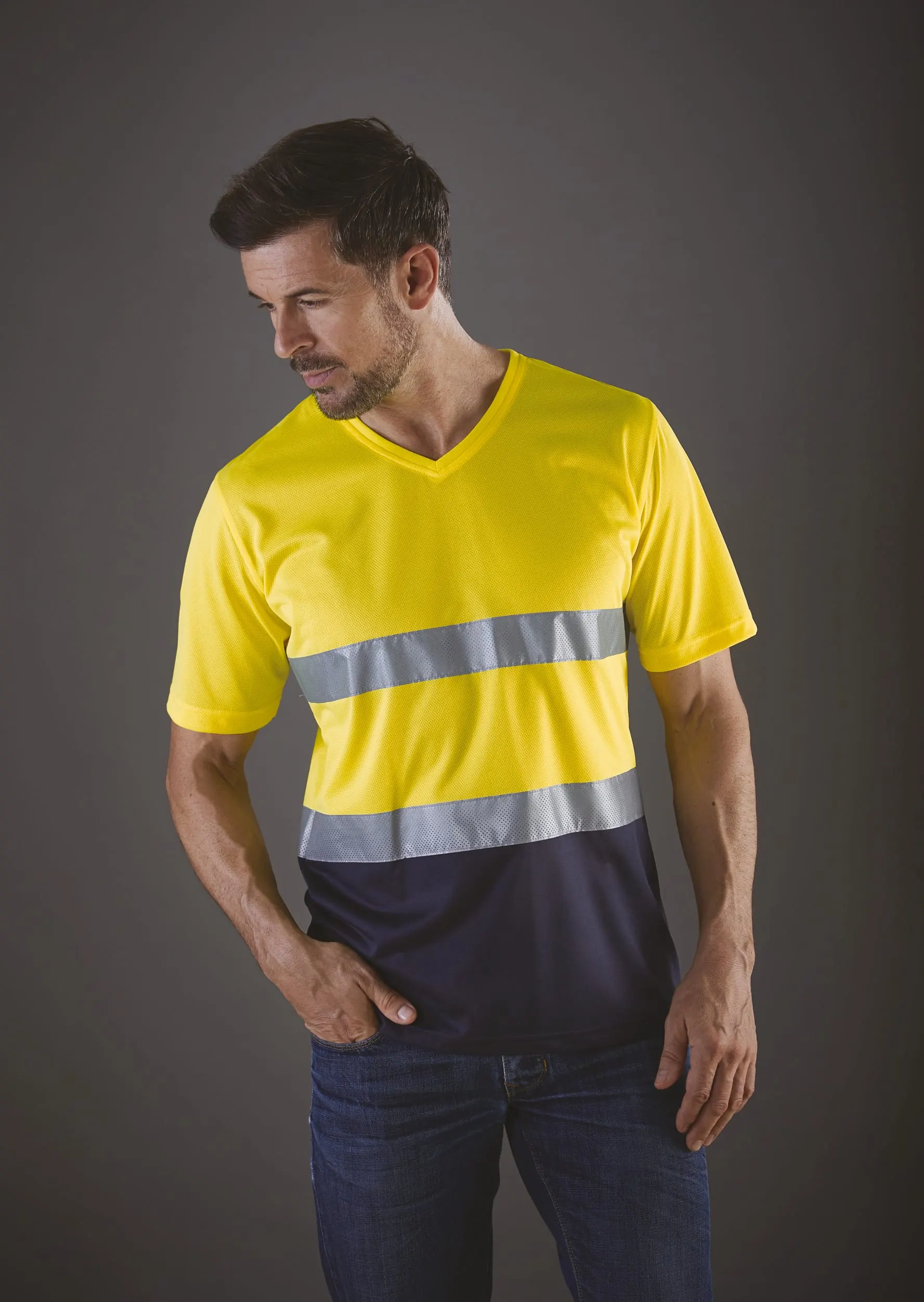 Camiseta cuello de pico Top Cool de Alta Visibilidad