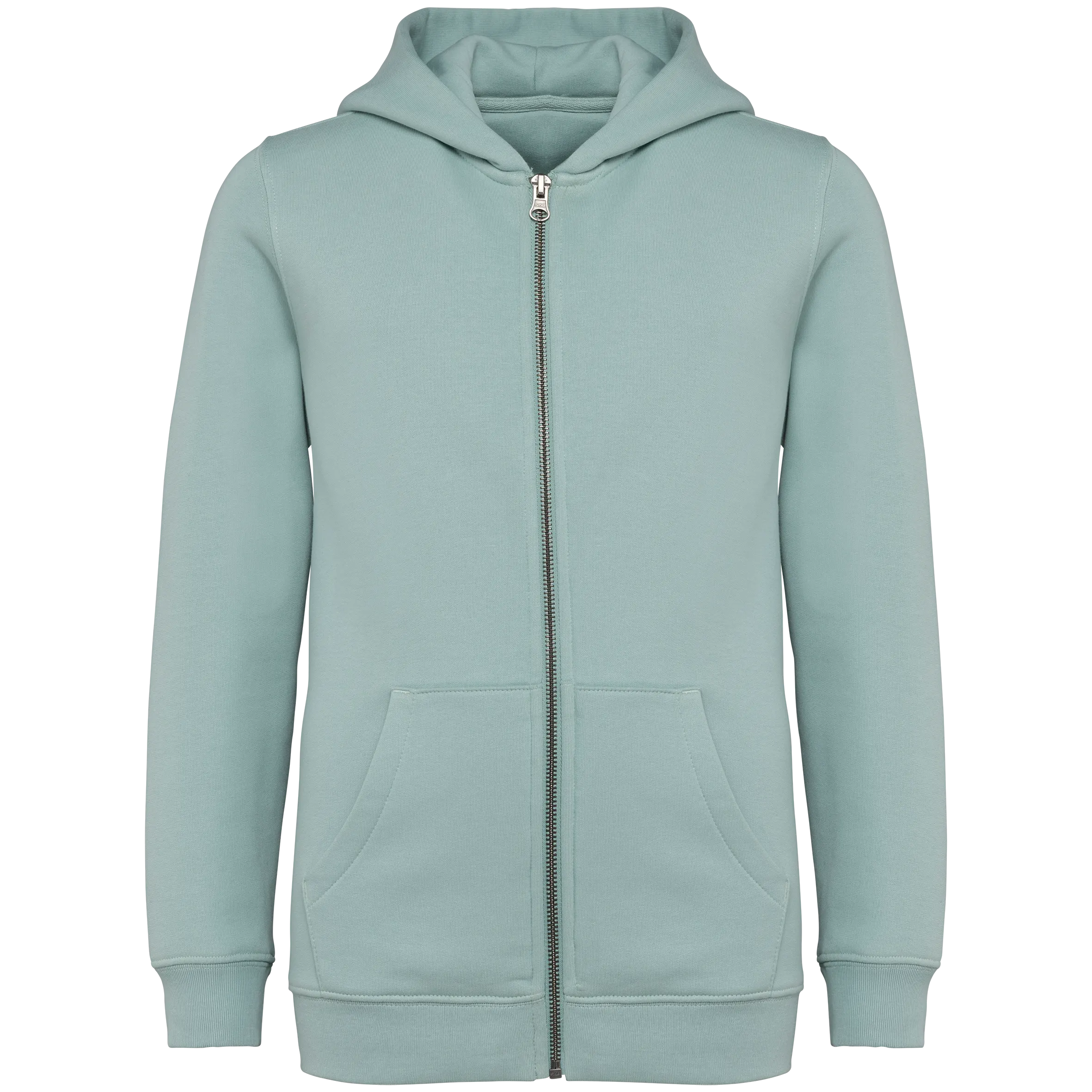 Sudadera ecorresponsable con capucha y cremallera infantil