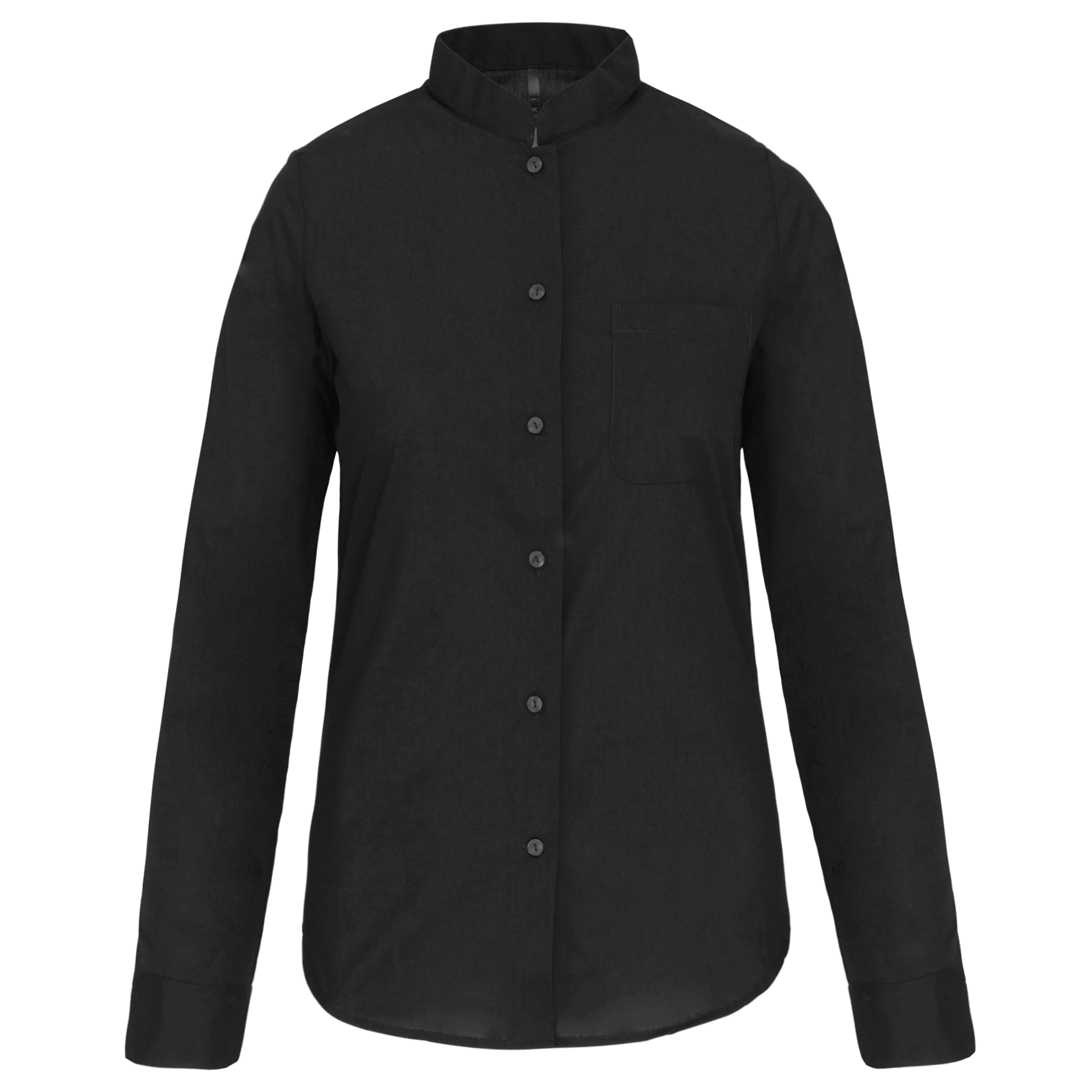 Camisa cuello mao manga larga mujer