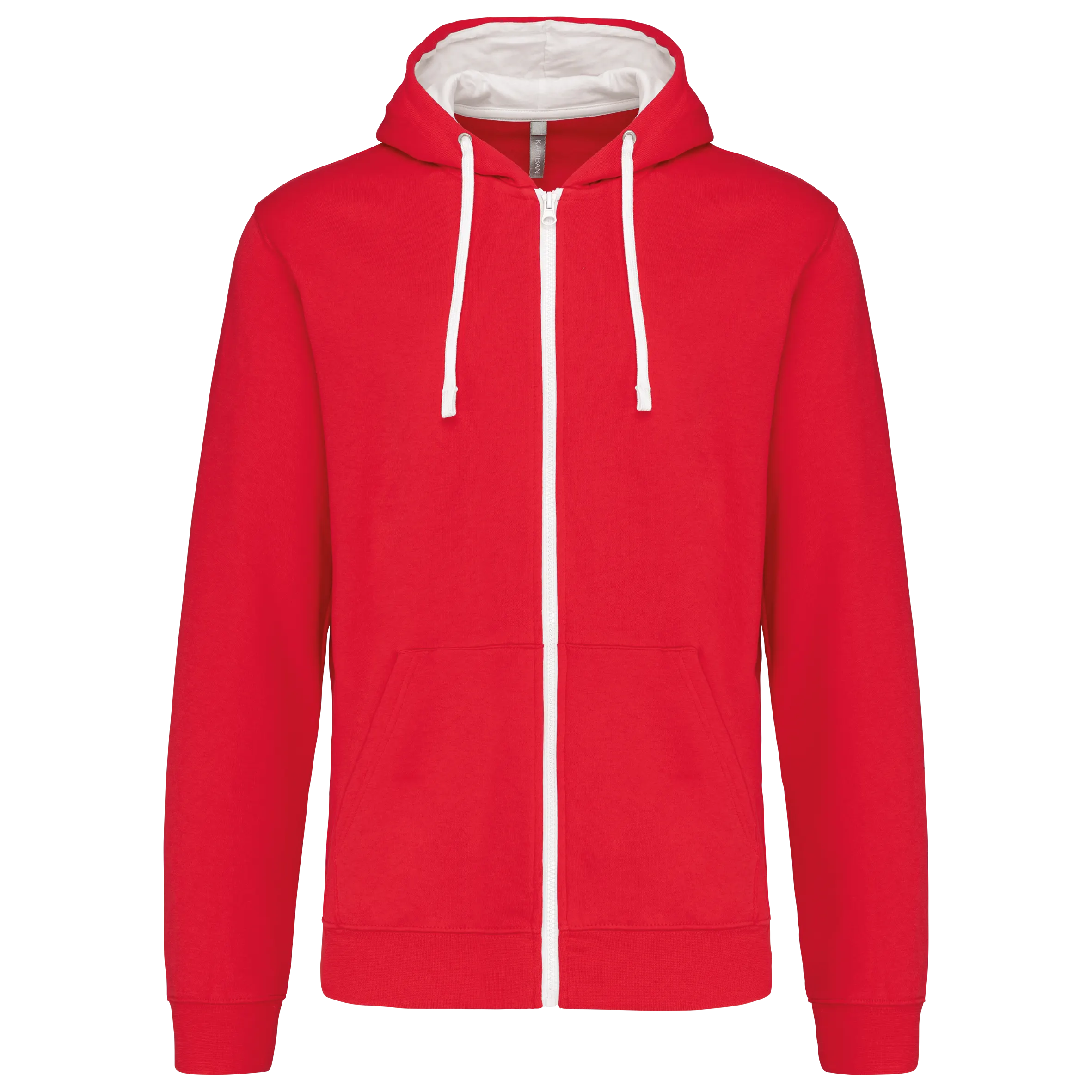 Sudadera capucha y cremallera contrastada