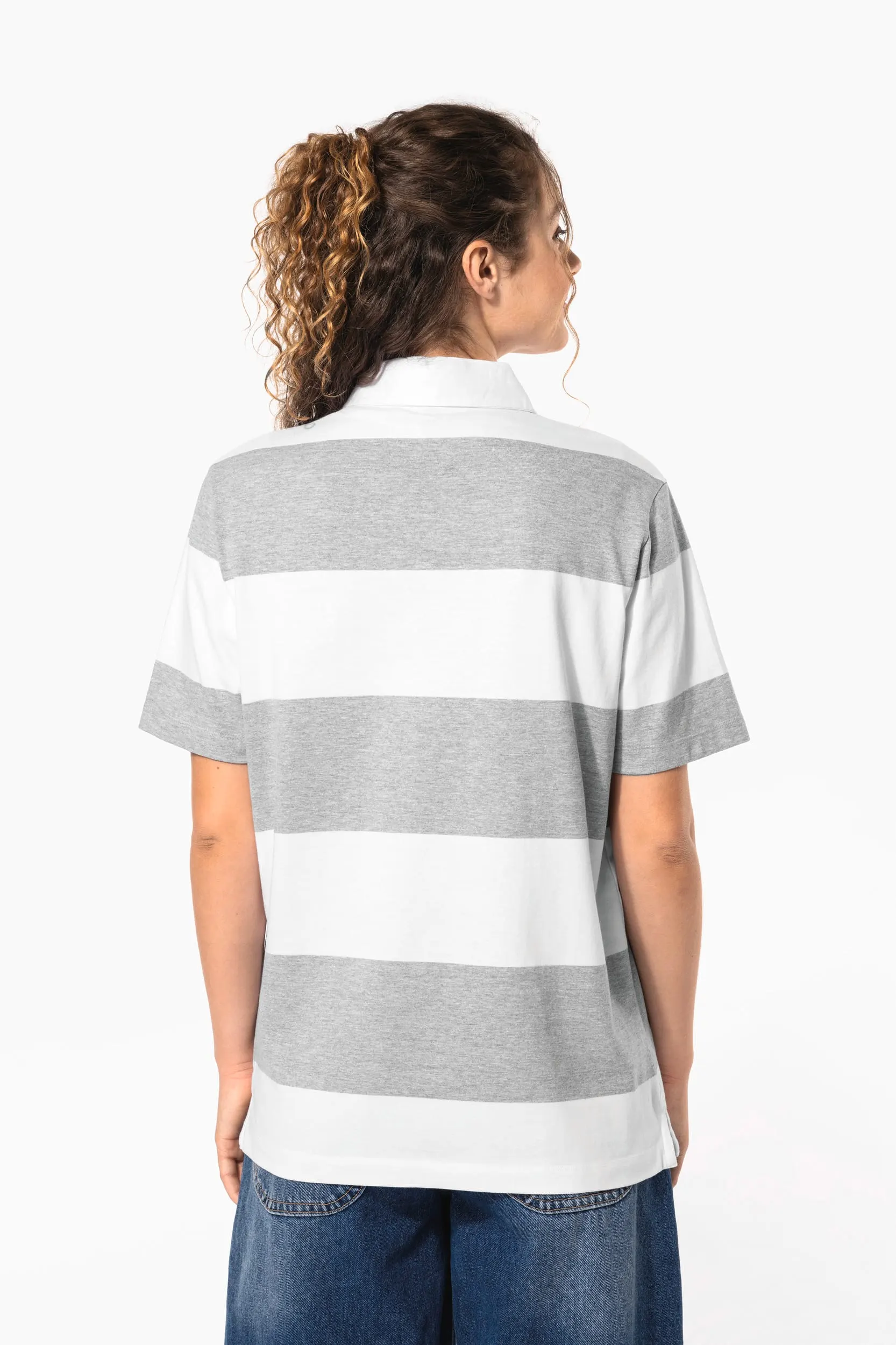 Polo a rayas manga corta unisex