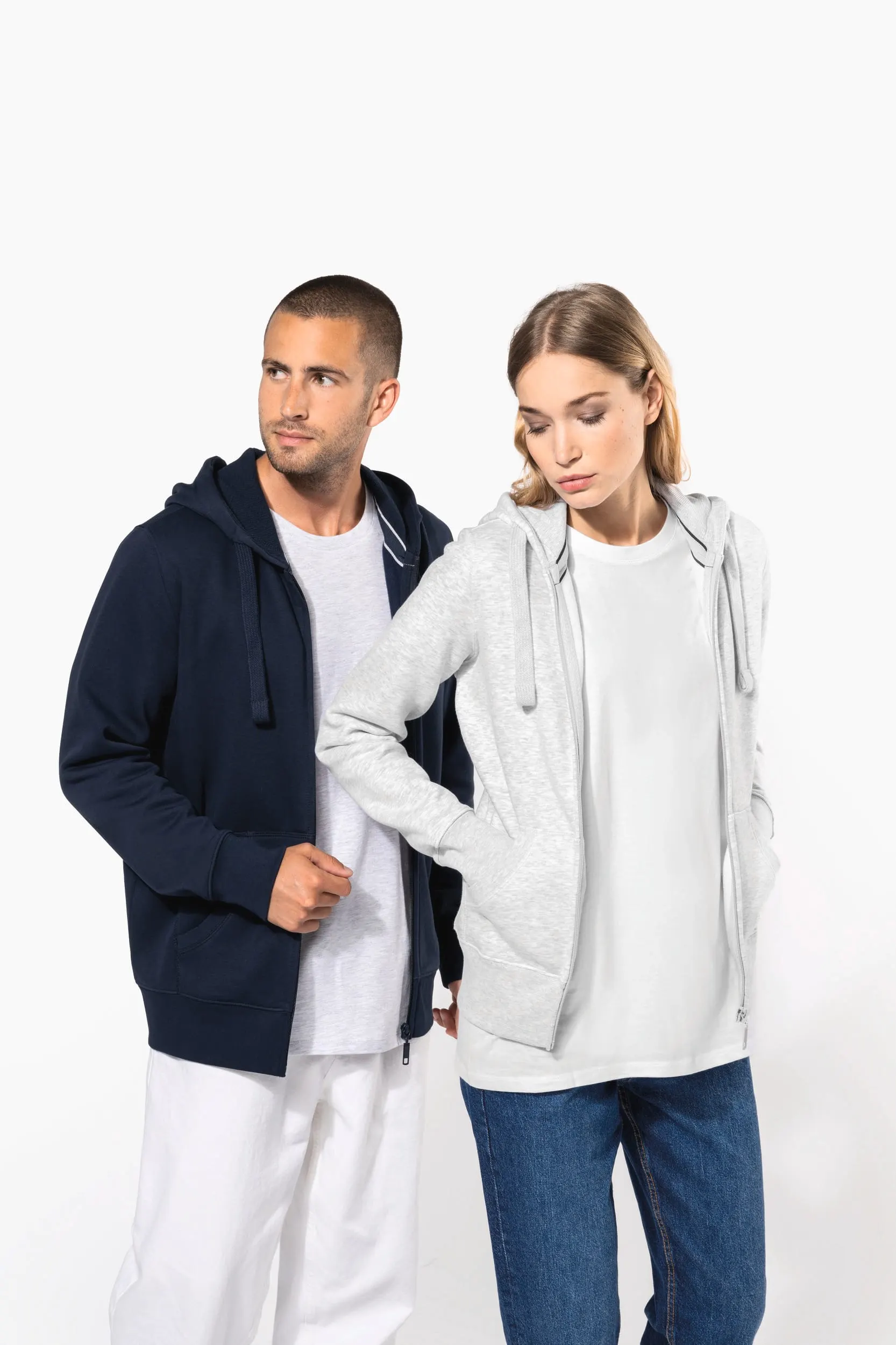Sudadera con capucha y cremallera de mujer