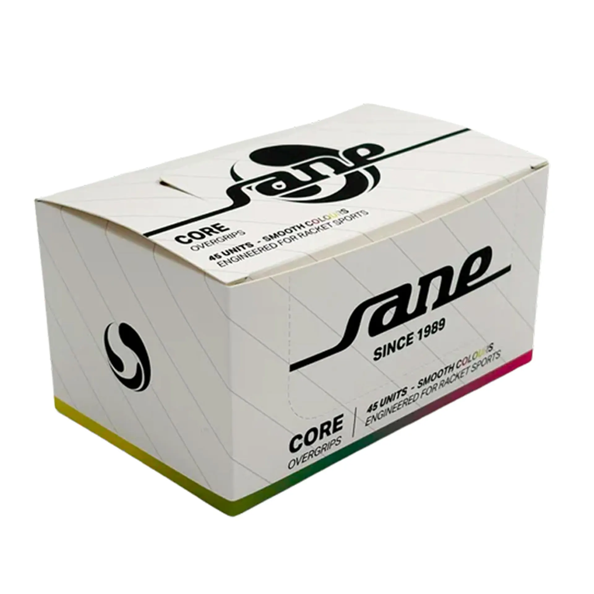 CAJA DE 45 OVERGRIPS SANE CORE LISOS MULTICOLOR