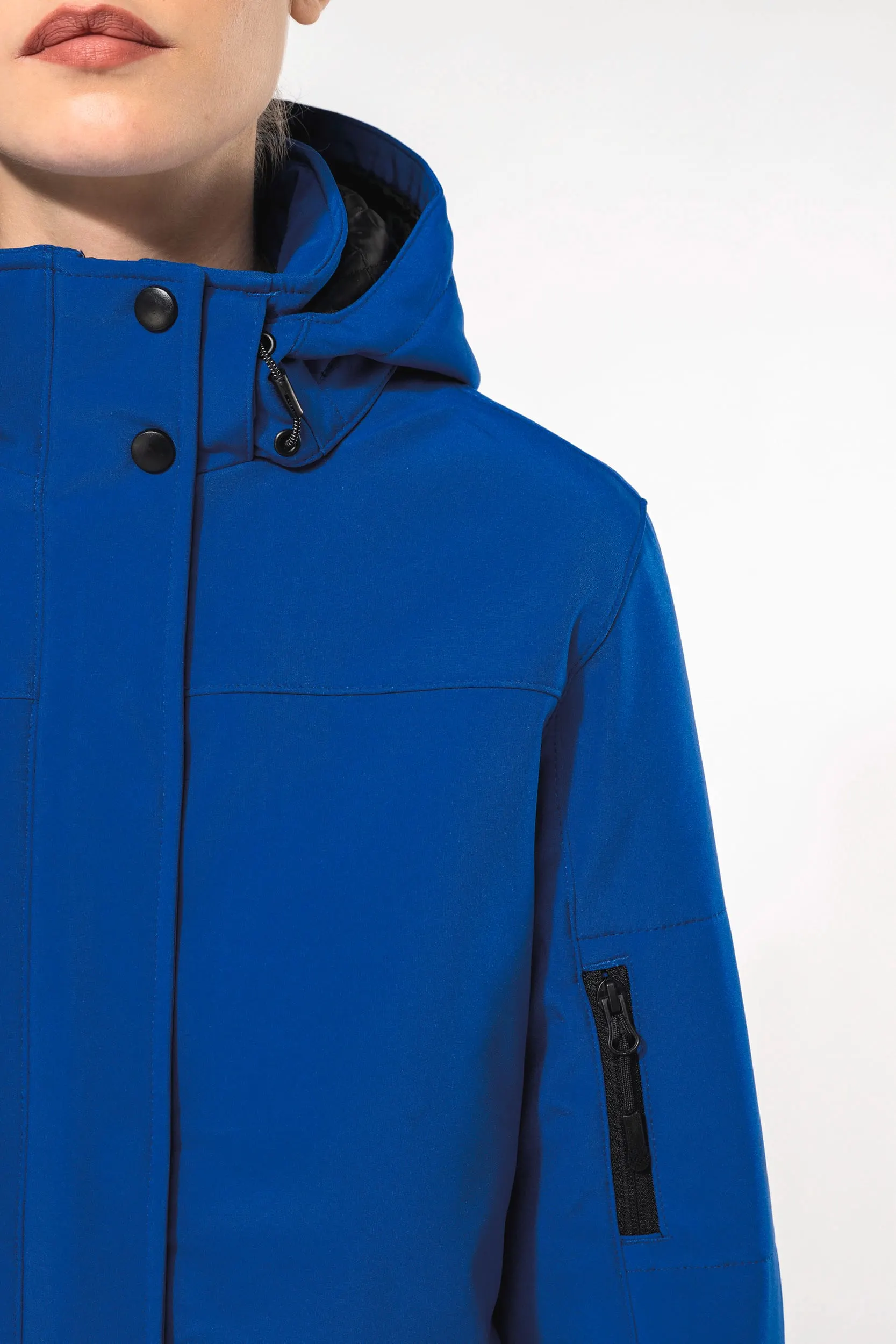 Parka softshell acolchada con capucha mujer