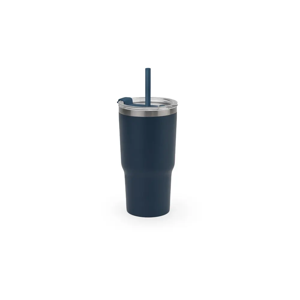 JOYNER M. Vaso de viaje compacto de acero inoxidable (91 % reciclado) con aislamiento al vacío de doble pared y acabado mate de 600 ml